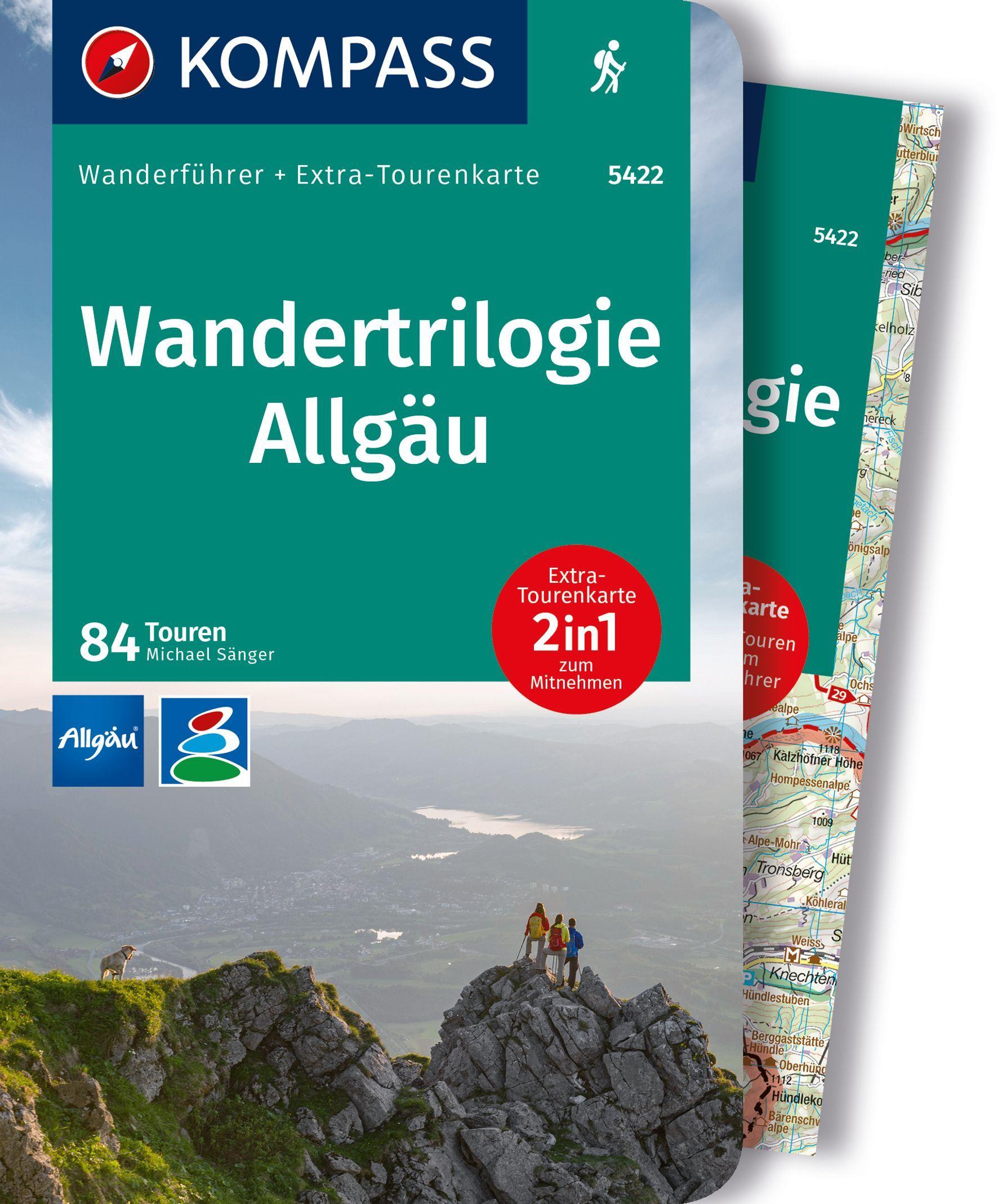 Vorderes Coverbild KOMPASS Wanderführer Wandertrilogie Allgäu, 84 Touren mit Extra-Tourenkarte
