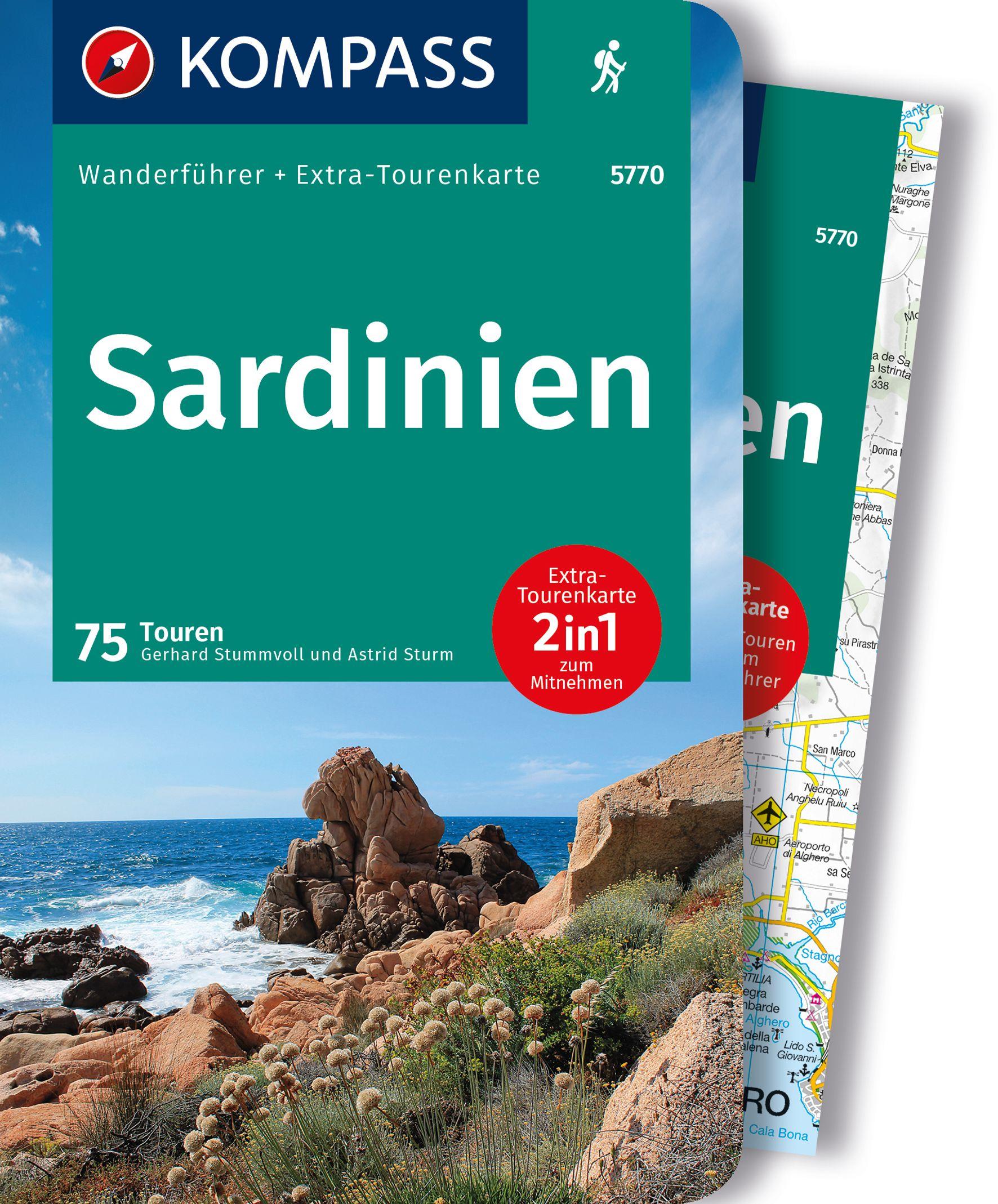 Vorderes Coverbild KOMPASS Wanderführer Sardinien, 75 Touren mit Extra-Tourenkarte