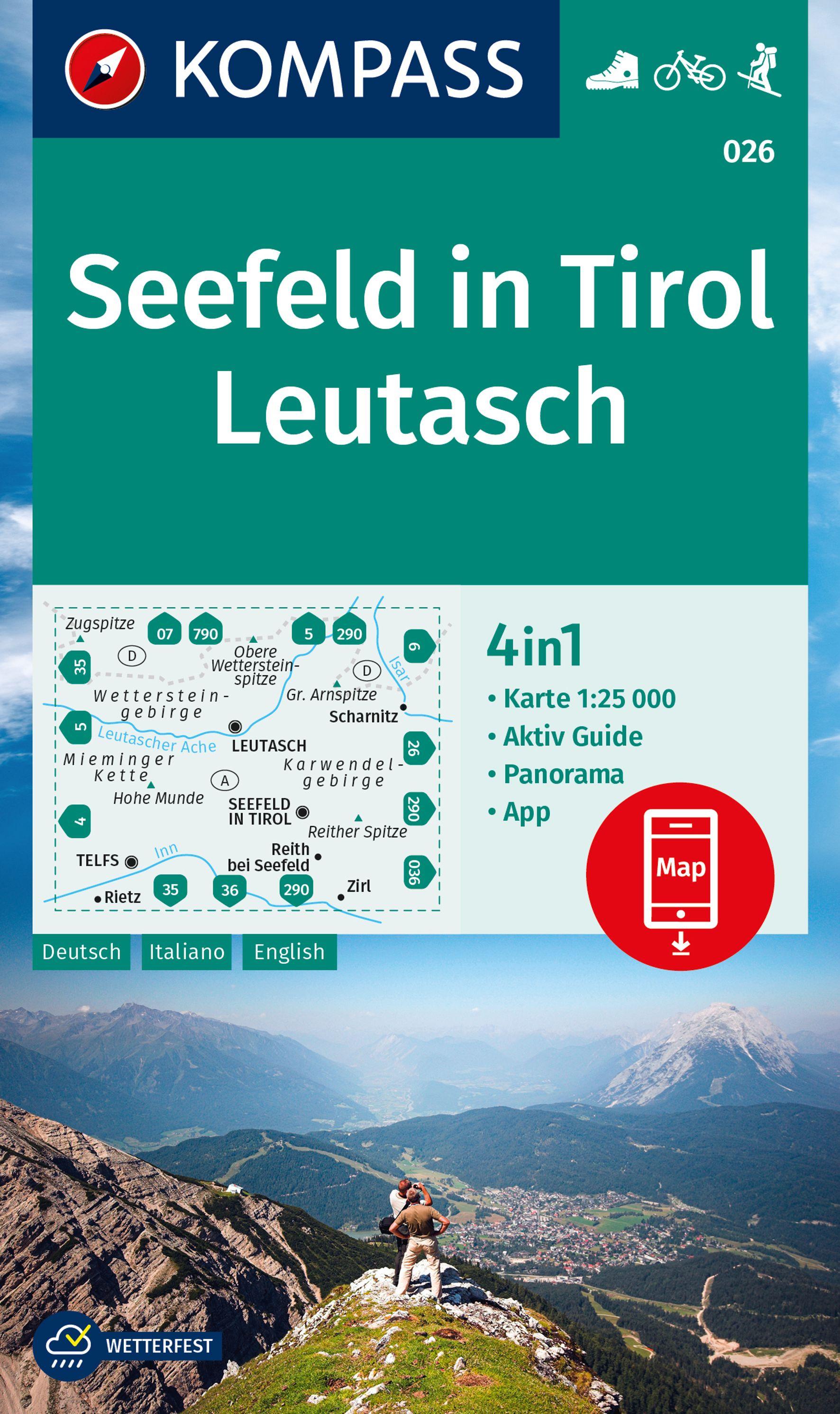 Vorderes Coverbild KOMPASS Wanderkarte 026 Seefeld in Tirol, Leutasch 1:25.000
