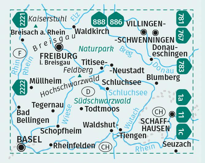 Beispielinhalt (Bild) KOMPASS Wanderkarten-Set 887 Schwarzwald Süd (2 Karten) 1:50.000