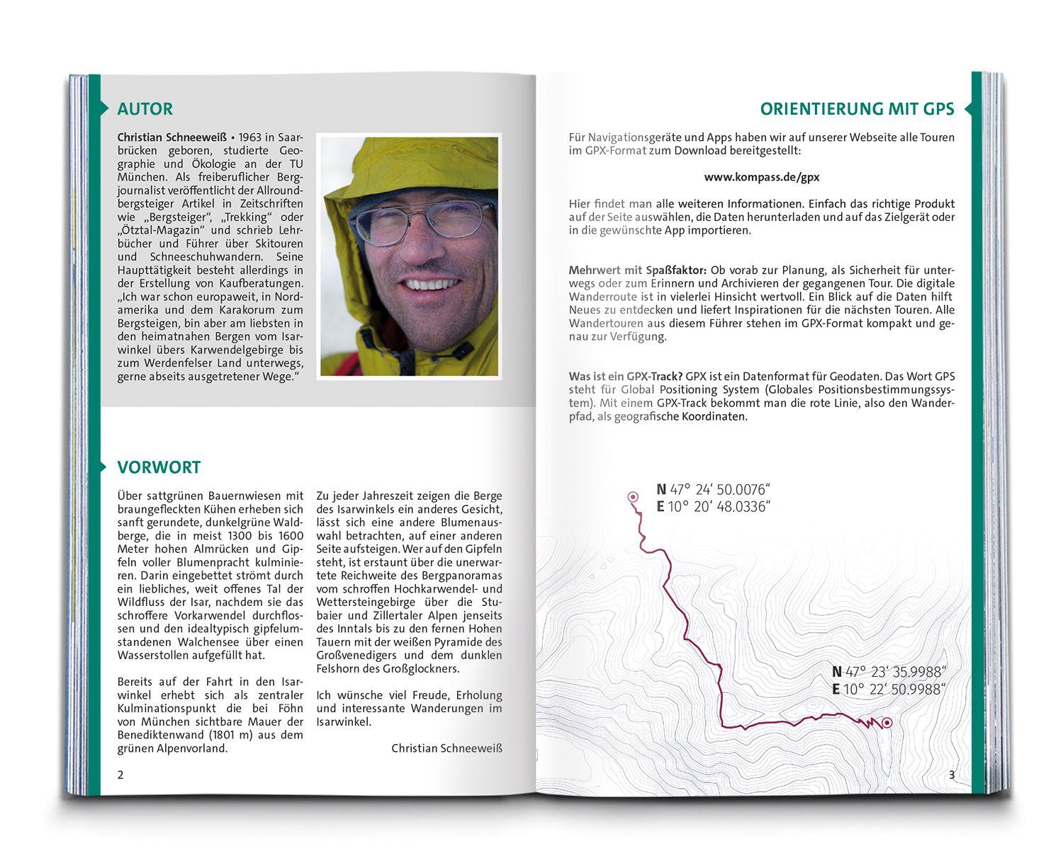 Beispielinhalt (Bild) KOMPASS Wanderführer Isarwinkel, Bad Tölz, Lenggries, Walchensee, 60 Touren mit Extra-Tourenkarte