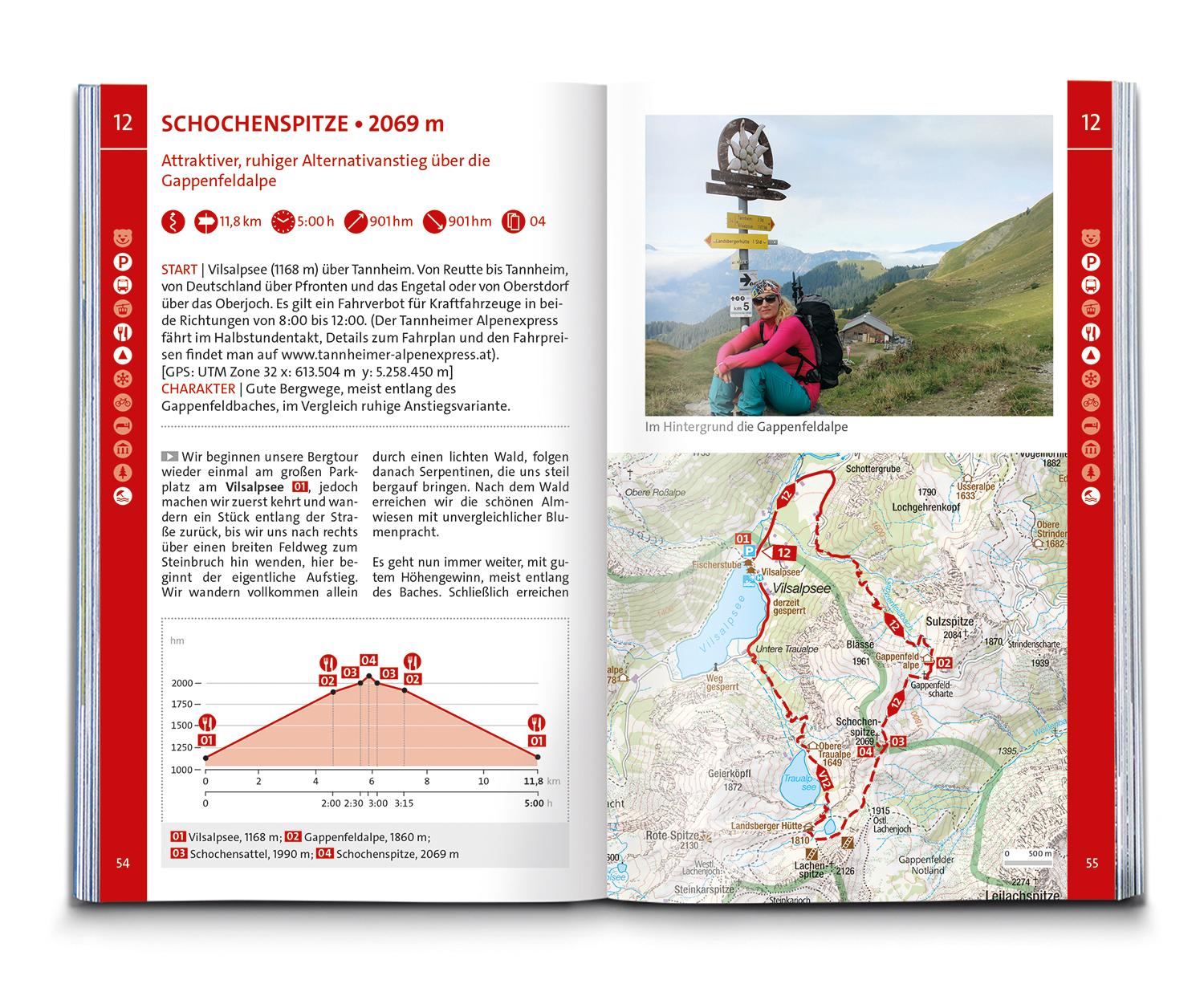 Beispielinhalt (Bild) KOMPASS Wanderführer Tannheimer Tal von Nesselwängle bis Jungholz, 50 Touren mit Extra-Tourenkarte