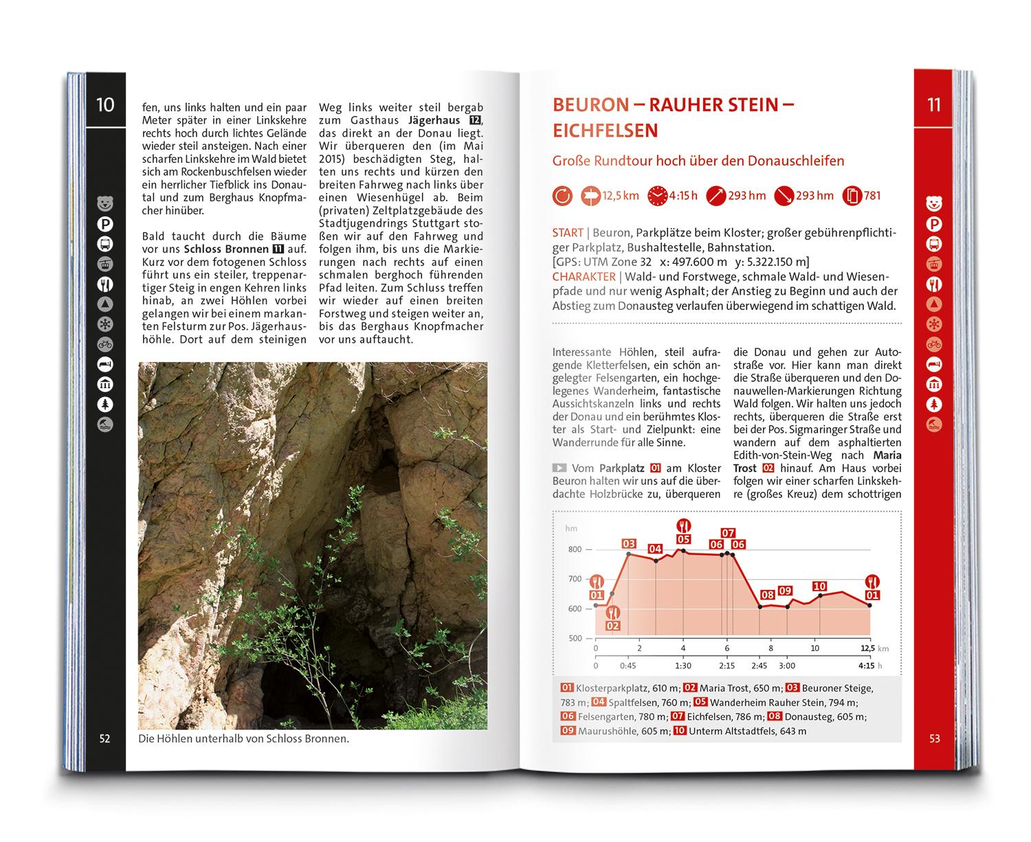 Beispielinhalt (Bild) KOMPASS Wanderführer Schwäbische Alb, 75 Touren mit Extra-Tourenkarte