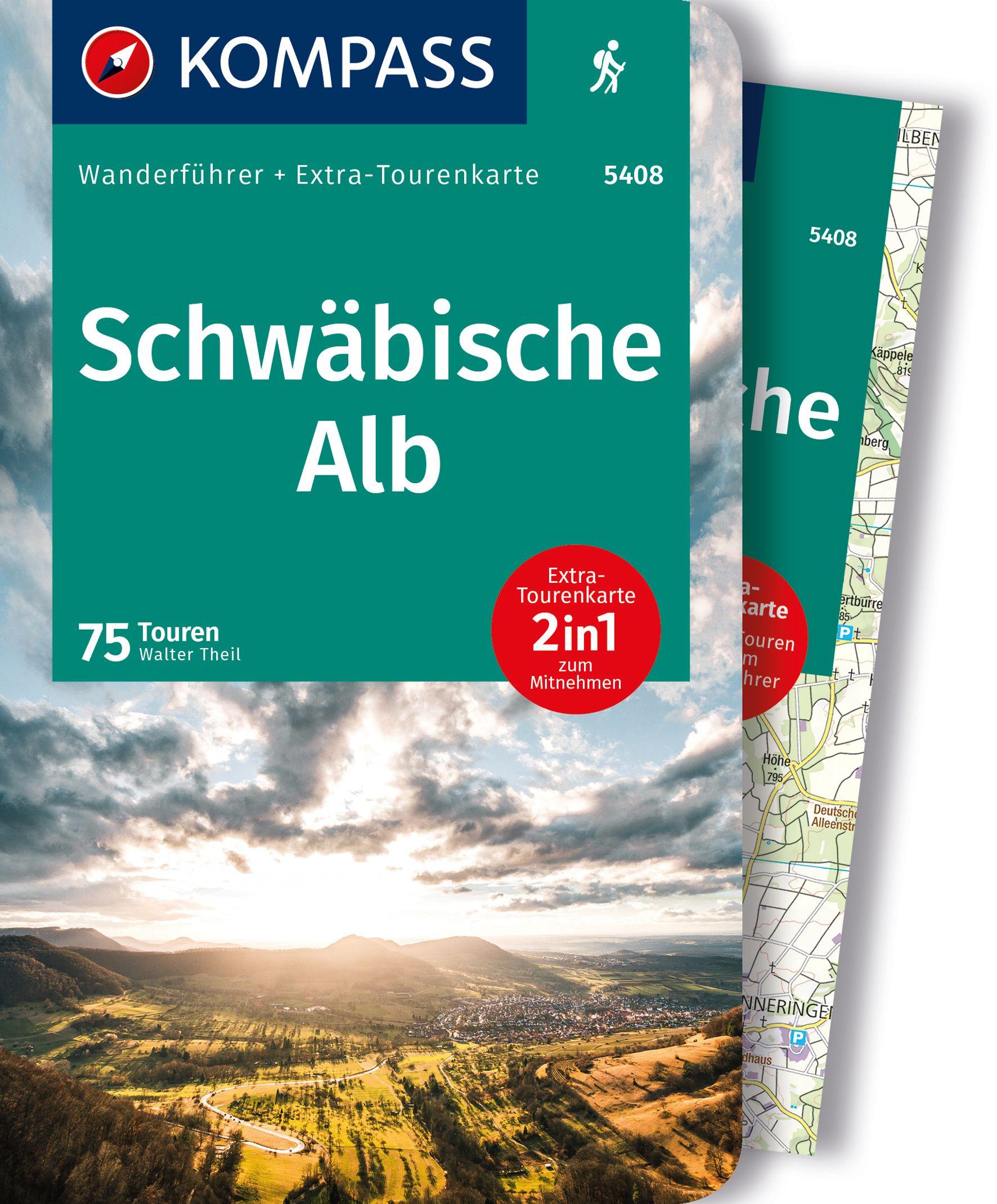 Vorderes Coverbild KOMPASS Wanderführer Schwäbische Alb, 75 Touren mit Extra-Tourenkarte