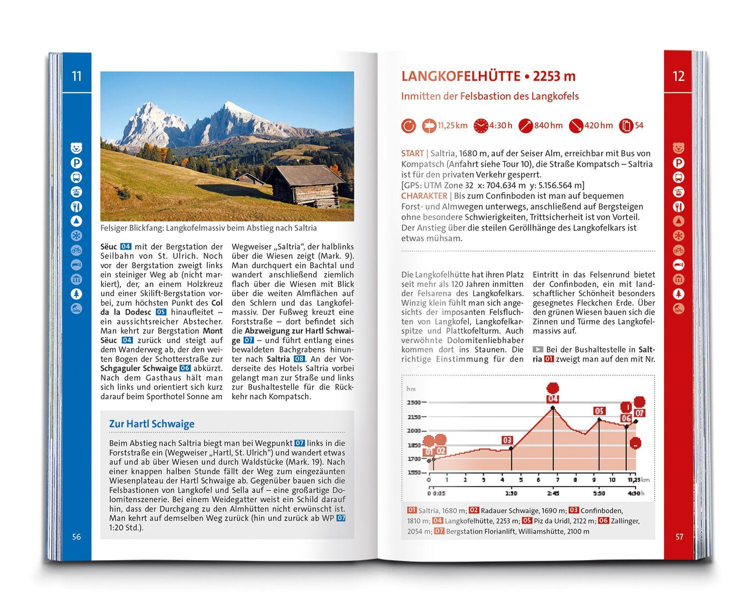 Beispielinhalt (Bild) KOMPASS Wanderführer Seiser Alm, Langkofel, Schlern, Tierser Tal - Herausragende Dolomiten, 35 Touren mit Extra-Tourenkarte