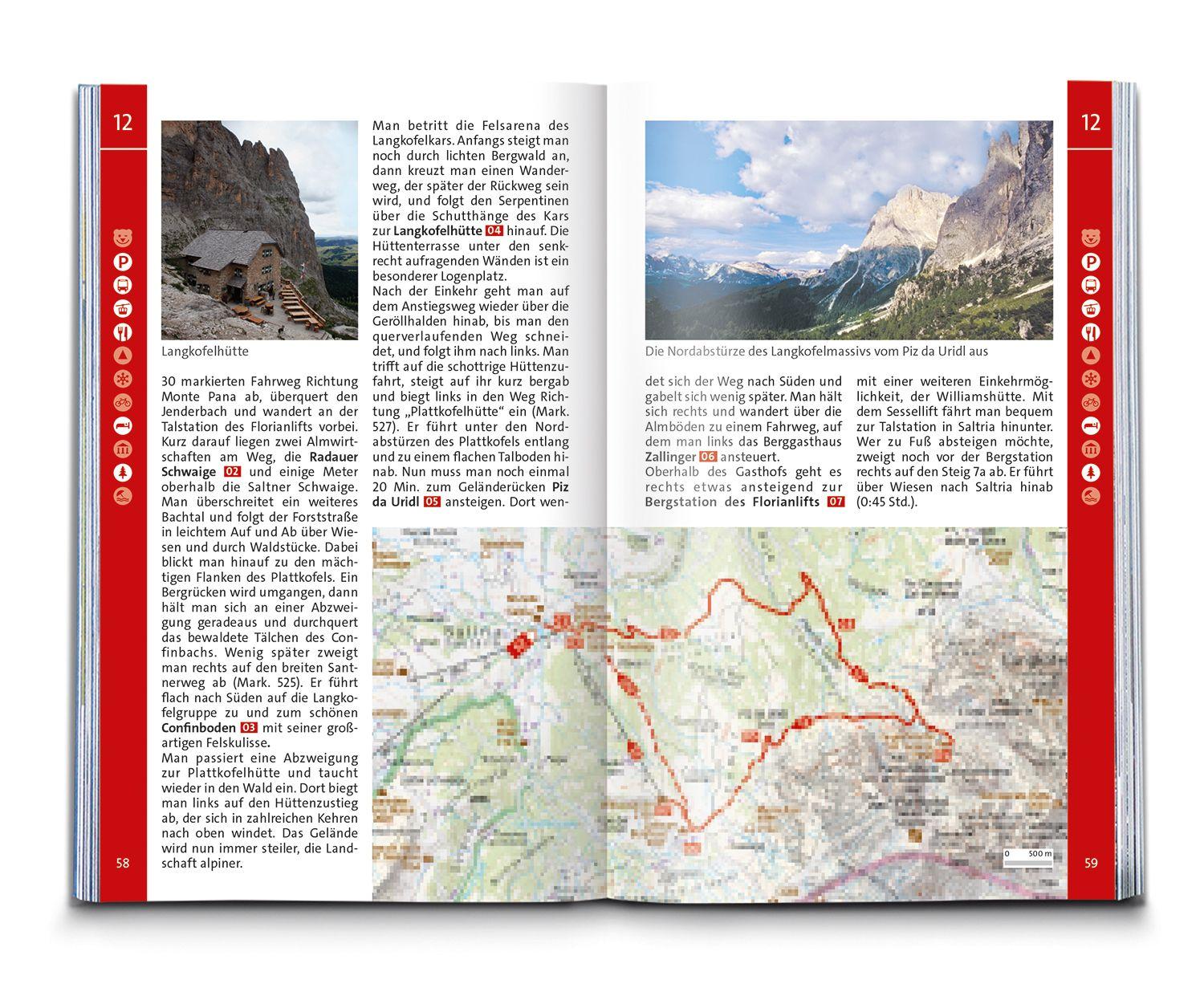 Beispielinhalt (Bild) KOMPASS Wanderführer Seiser Alm, Langkofel, Schlern, Tierser Tal - Herausragende Dolomiten, 35 Touren mit Extra-Tourenkarte