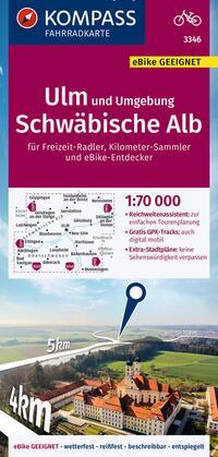 Vorderes Coverbild KOMPASS Fahrradkarte 3346 Ulm und Umgebung, Schwäbische Alb 1:70.000