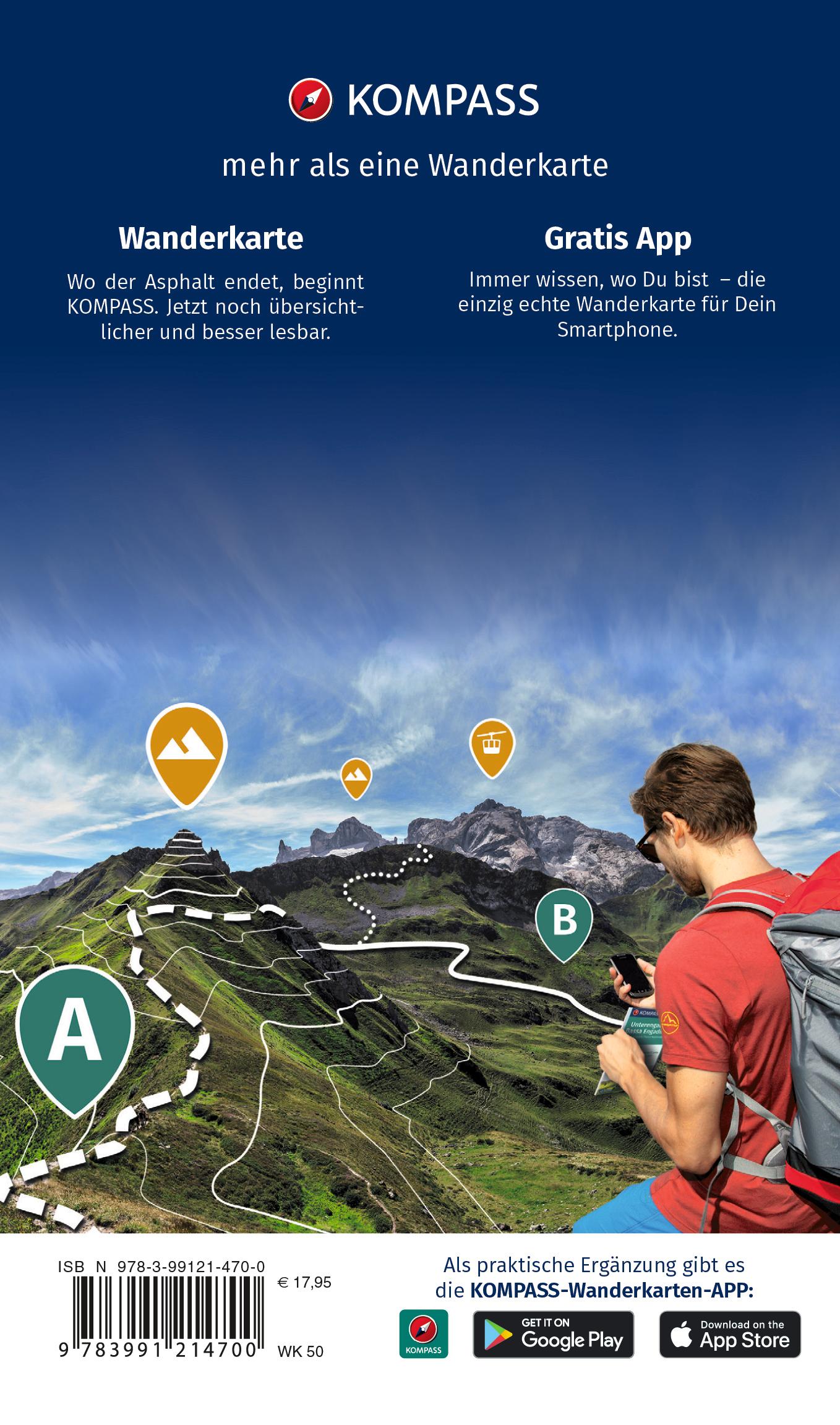 Rückseitencover KOMPASS Wanderkarten-Set 50 Nationalpark Hohe Tauern, Großvenediger, Großglockner, Ankogel (3 Karten) 1:50.000