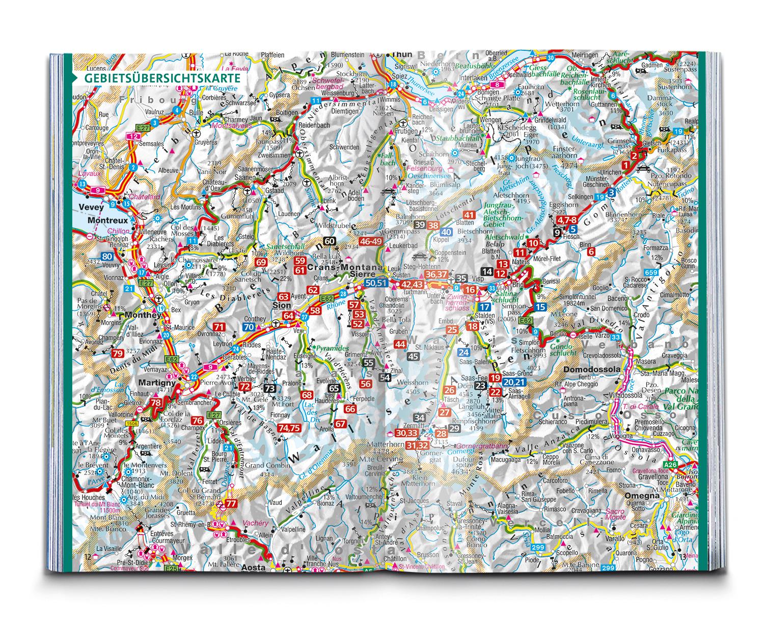 Beispielinhalt (Bild) KOMPASS Wanderführer Wallis, 80 Touren mit Extra-Tourenkarte