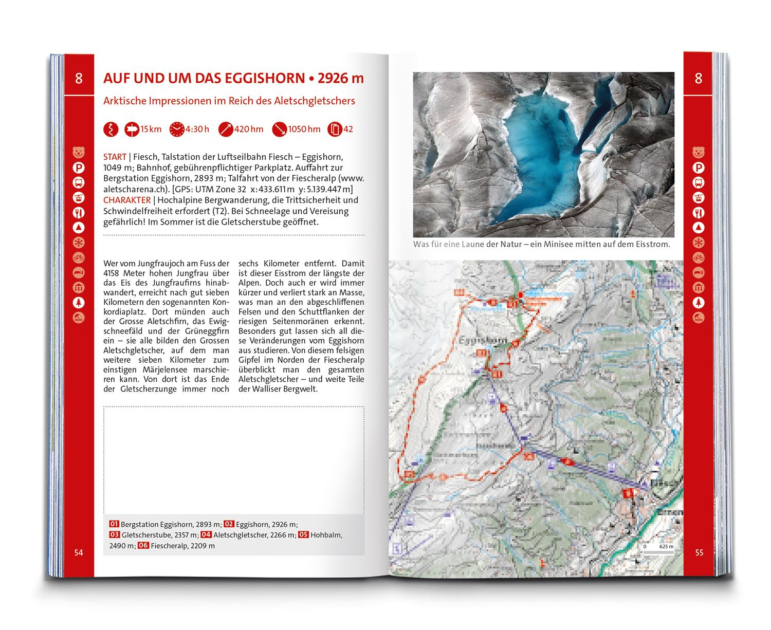 Beispielinhalt (Bild) KOMPASS Wanderführer Wallis, 80 Touren mit Extra-Tourenkarte