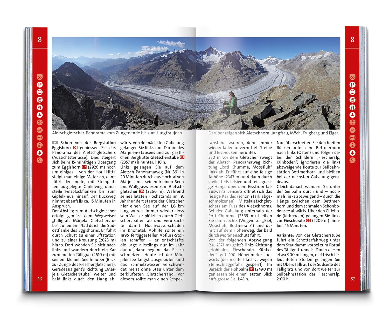 Beispielinhalt (Bild) KOMPASS Wanderführer Wallis, 80 Touren mit Extra-Tourenkarte