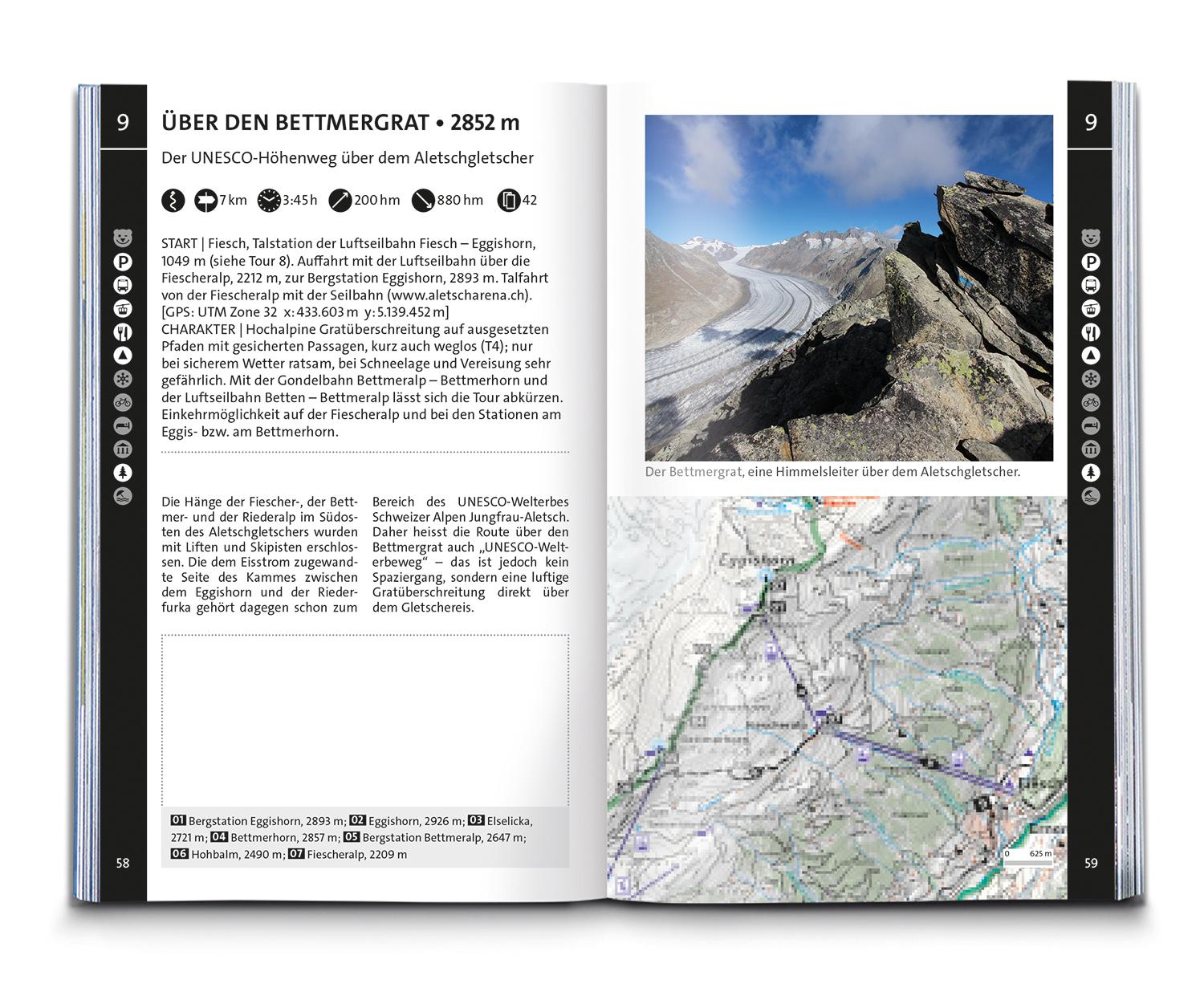Beispielinhalt (Bild) KOMPASS Wanderführer Wallis, 80 Touren mit Extra-Tourenkarte