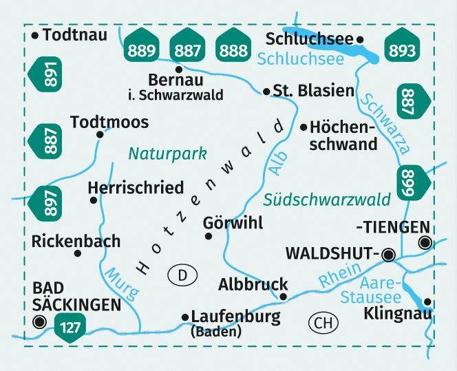 Beispielinhalt (Bild) KOMPASS Wanderkarte 898 St. Blasien, Todtmoos, Hotzenwald, Naturpark Südschwarzwald 1:25.000
