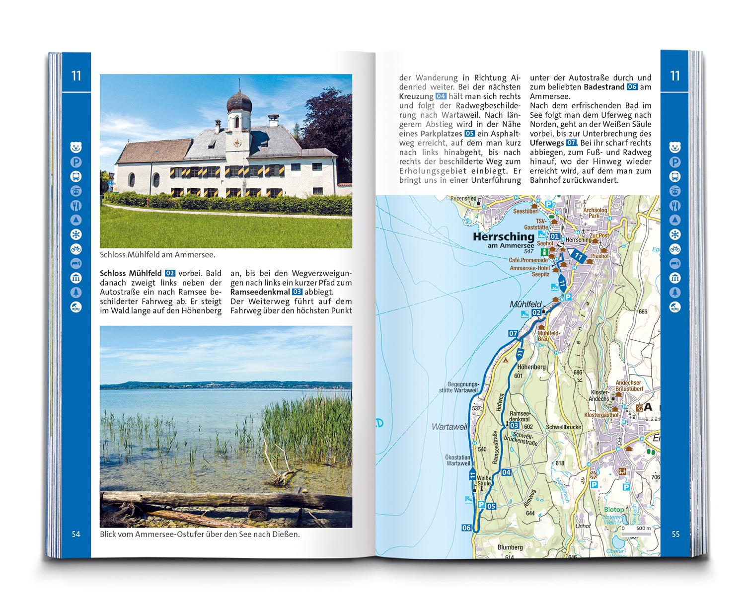 Beispielinhalt (Bild) KOMPASS Wanderführer Pfaffenwinkel, Fünfseenland, Starnberger See, Ammersee, 60 Touren mit Extra-Tourenkarte