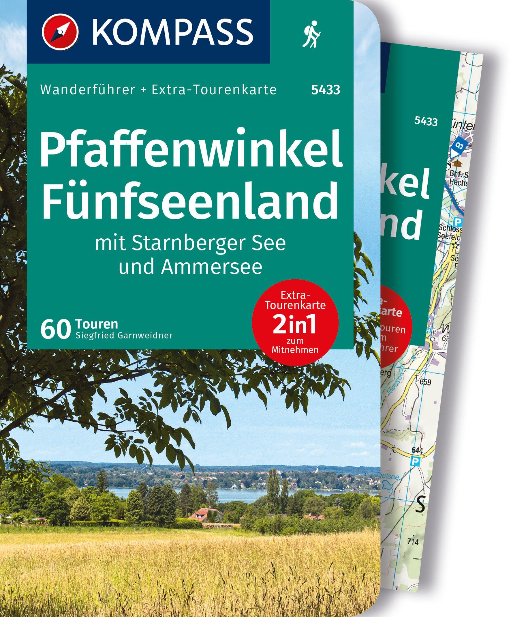 Vorderes Coverbild KOMPASS Wanderführer Pfaffenwinkel, Fünfseenland, Starnberger See, Ammersee, 60 Touren mit Extra-Tourenkarte