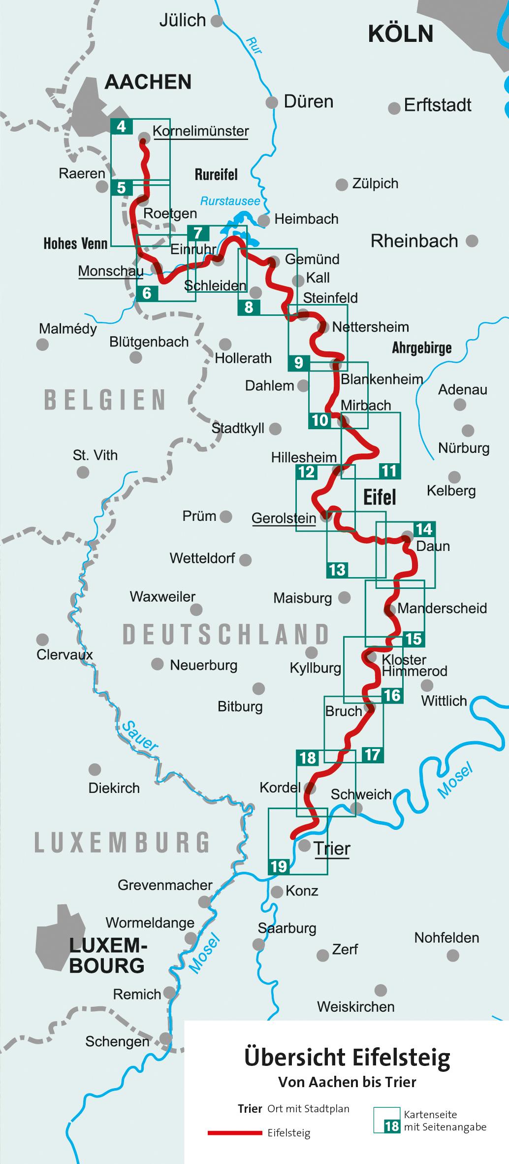 Beispielinhalt (Bild) KOMPASS Wander-Tourenkarte Eifelsteig 1:50.000