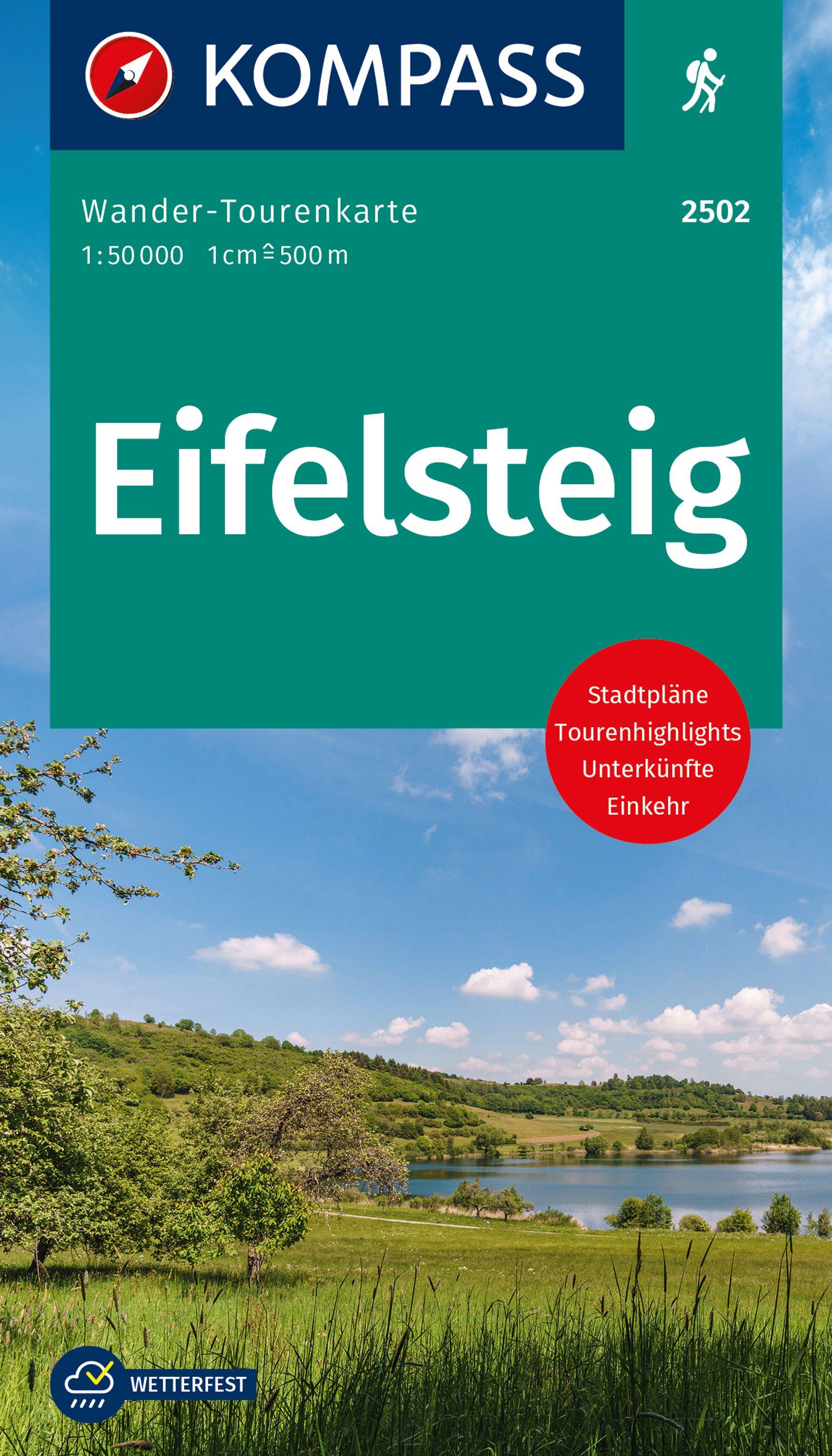 Vorderes Coverbild KOMPASS Wander-Tourenkarte Eifelsteig 1:50.000