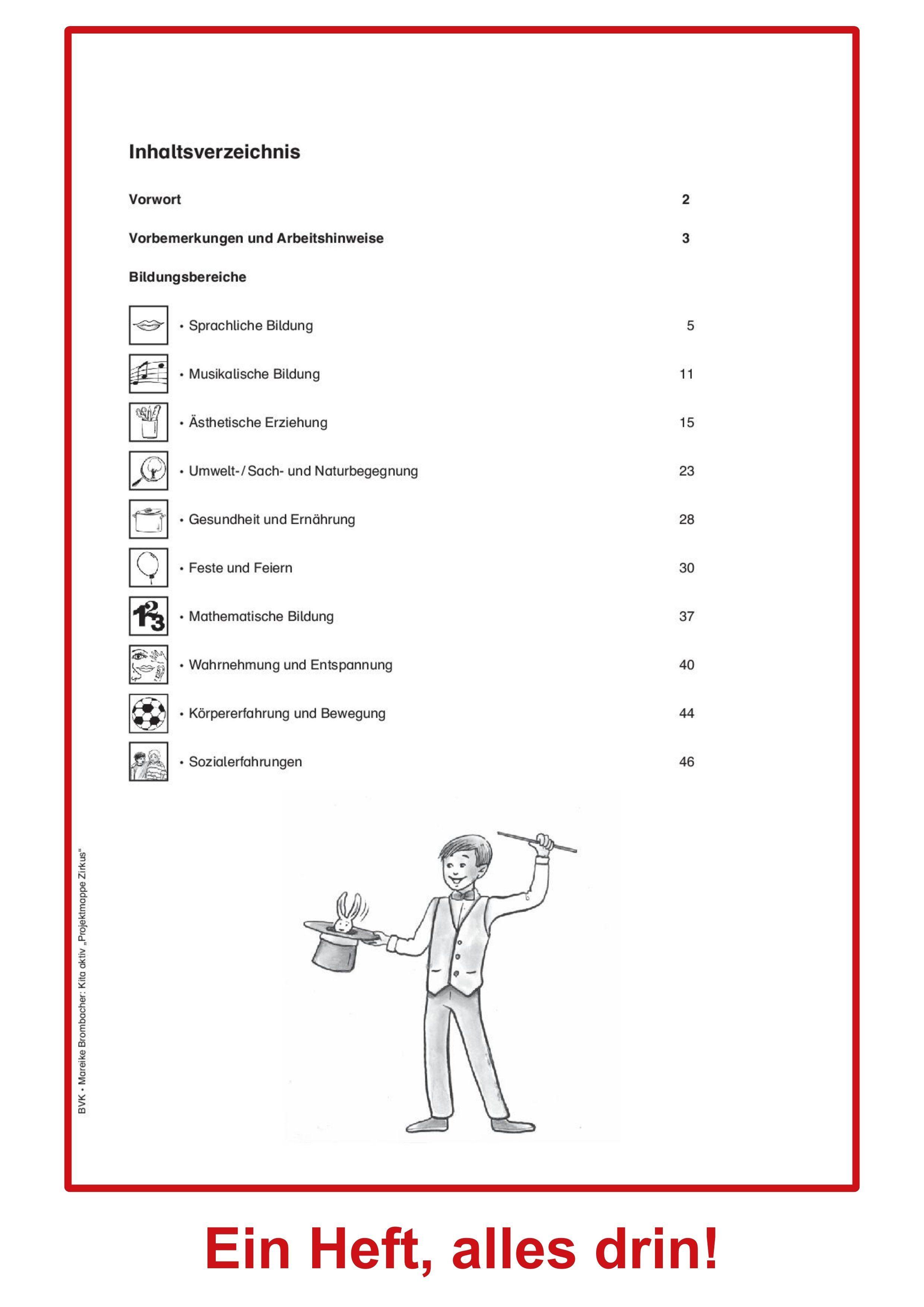 Beispielinhalt (Bild) Kita aktiv Projektmappe Zirkus