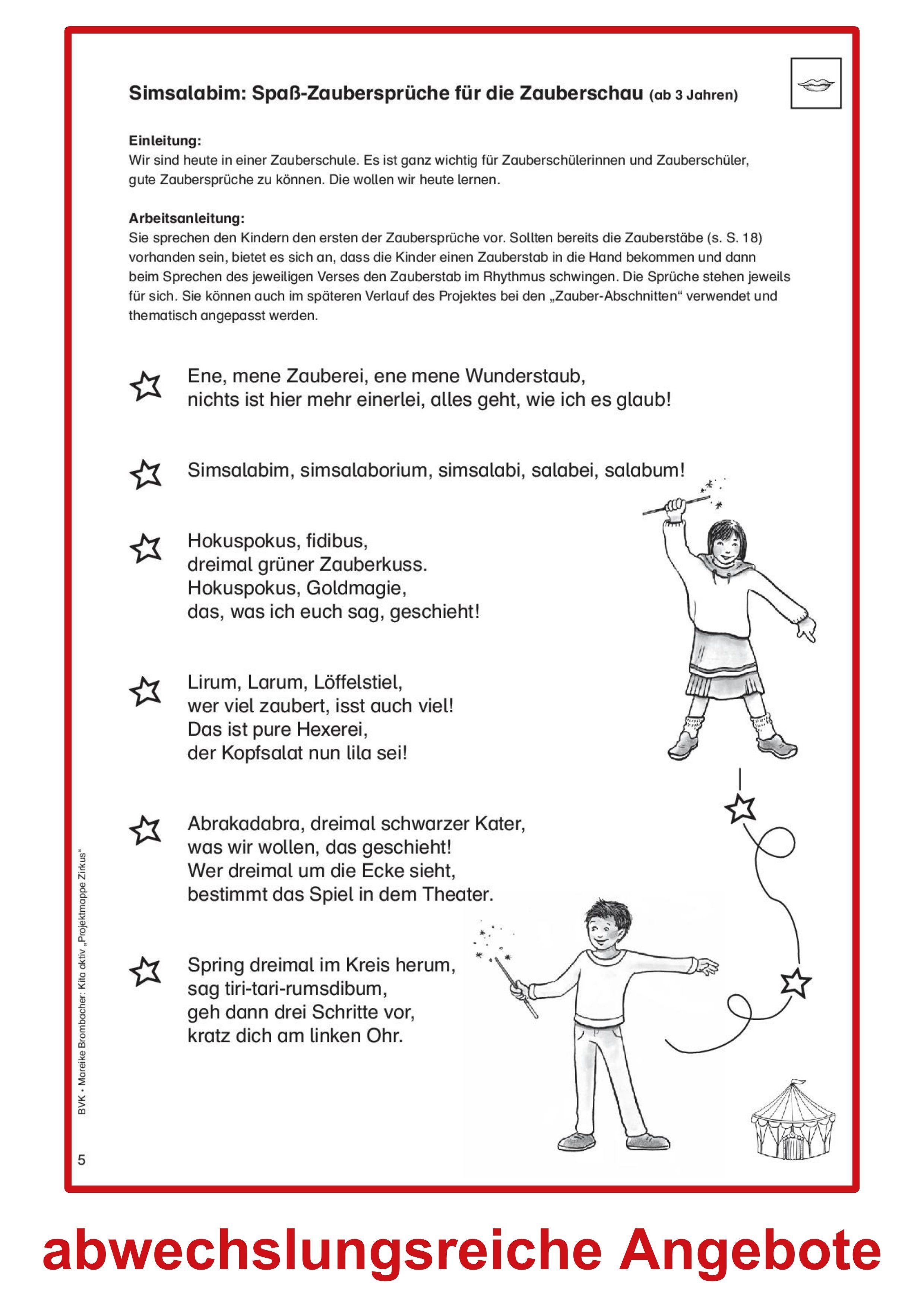 Beispielinhalt (Bild) Kita aktiv Projektmappe Zirkus