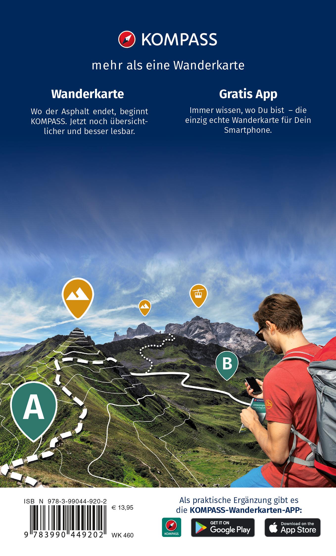 Rückseitencover KOMPASS Wanderkarten-Set 460 Rhön, Fulda (2 Karten) 1:50.000