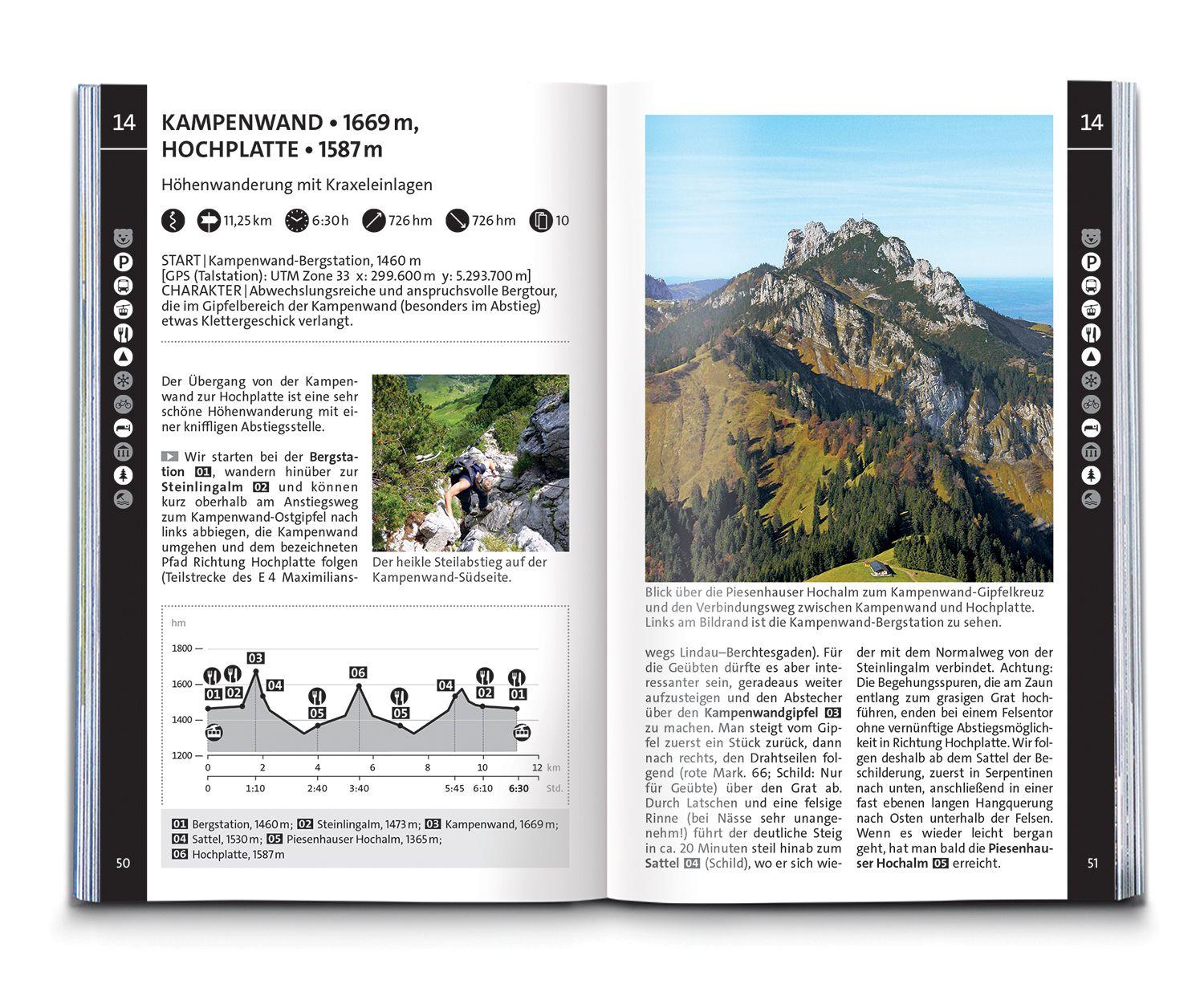 Beispielinhalt (Bild) KOMPASS Wanderführer Chiemgauer Alpen, 65 Touren mit Extra-Tourenkarte