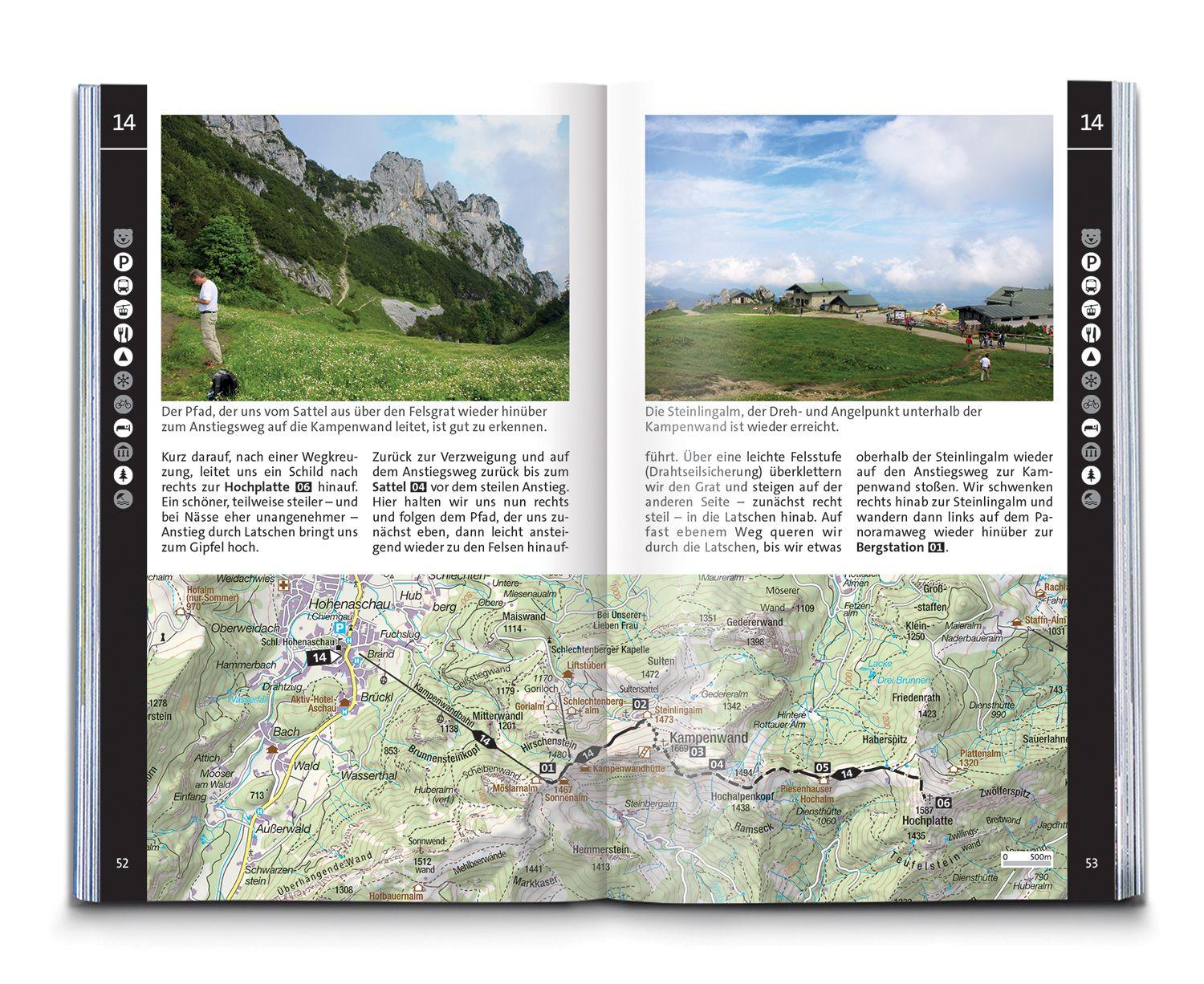 Beispielinhalt (Bild) KOMPASS Wanderführer Chiemgauer Alpen, 65 Touren mit Extra-Tourenkarte