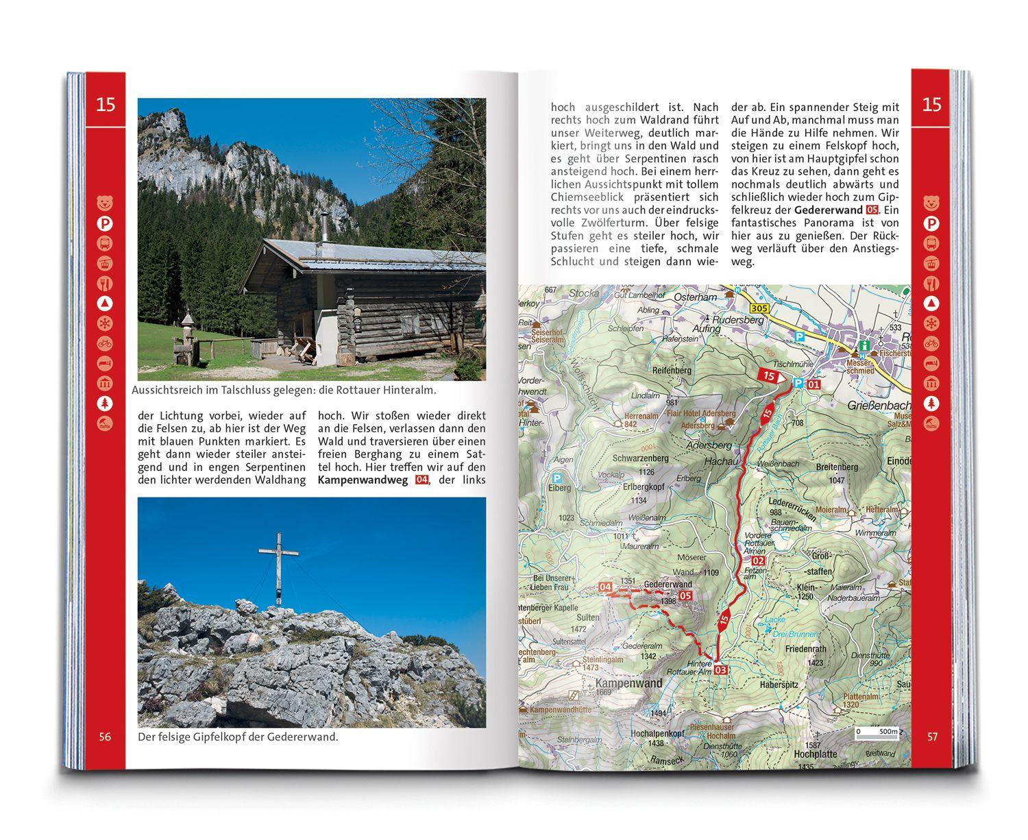 Beispielinhalt (Bild) KOMPASS Wanderführer Chiemgauer Alpen, 65 Touren mit Extra-Tourenkarte