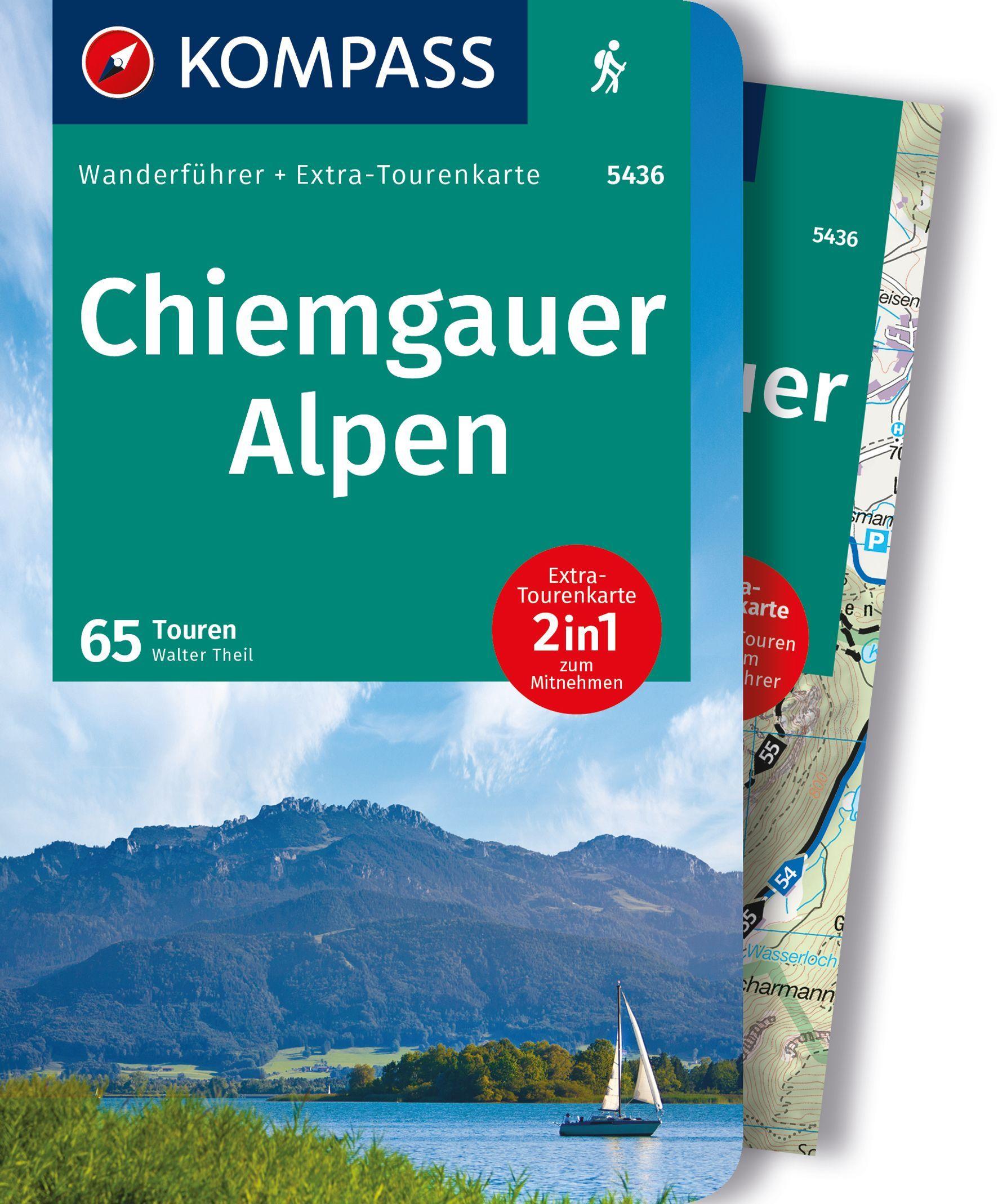 Vorderes Coverbild KOMPASS Wanderführer Chiemgauer Alpen, 65 Touren mit Extra-Tourenkarte