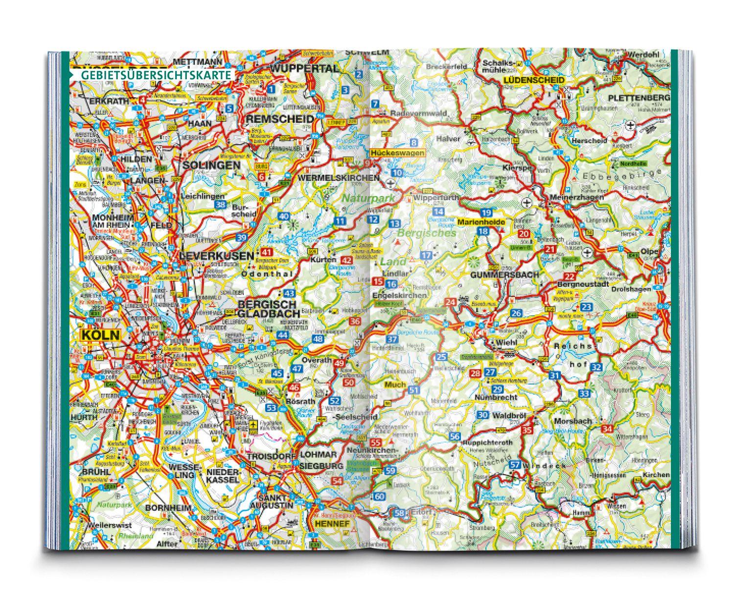 Beispielinhalt (Bild) KOMPASS Wanderführer Bergisches Land, Naturpark zwischen Rhein und Sauerland, 60 Touren mit Extra-Tourenkarte