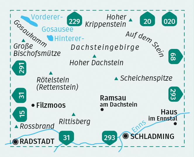 Beispielinhalt (Bild) KOMPASS Wanderkarte 031 Der Dachstein, Ramsau, Filzmoos 1:25.000