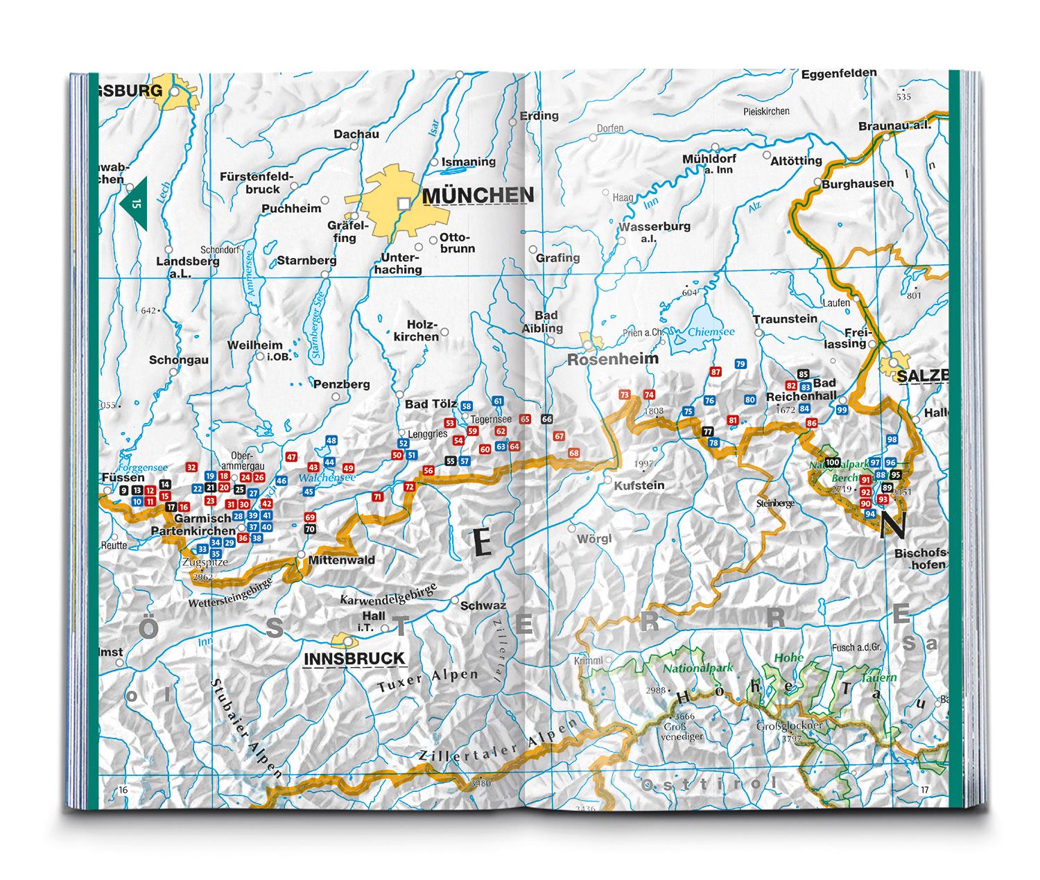 Beispielinhalt (Bild) KOMPASS Wanderlust Deutsche Alpen