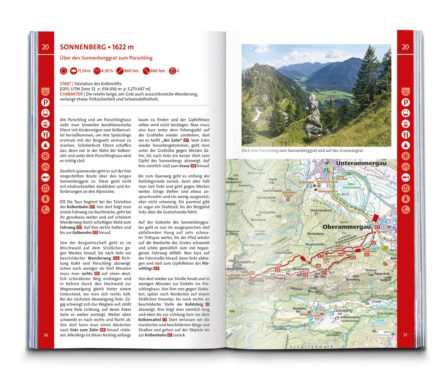Beispielinhalt (Bild) KOMPASS Wanderlust Deutsche Alpen