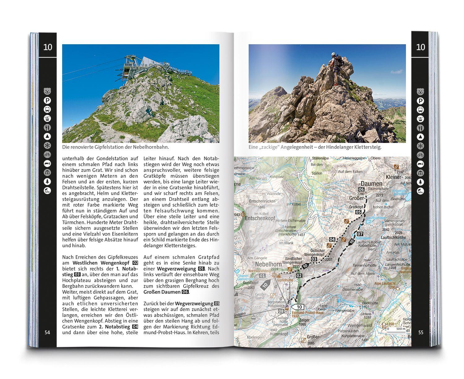 Beispielinhalt (Bild) KOMPASS Wanderführer Allgäu, Allgäuer Alpen, 60 Touren mit Extra-Tourenkarte