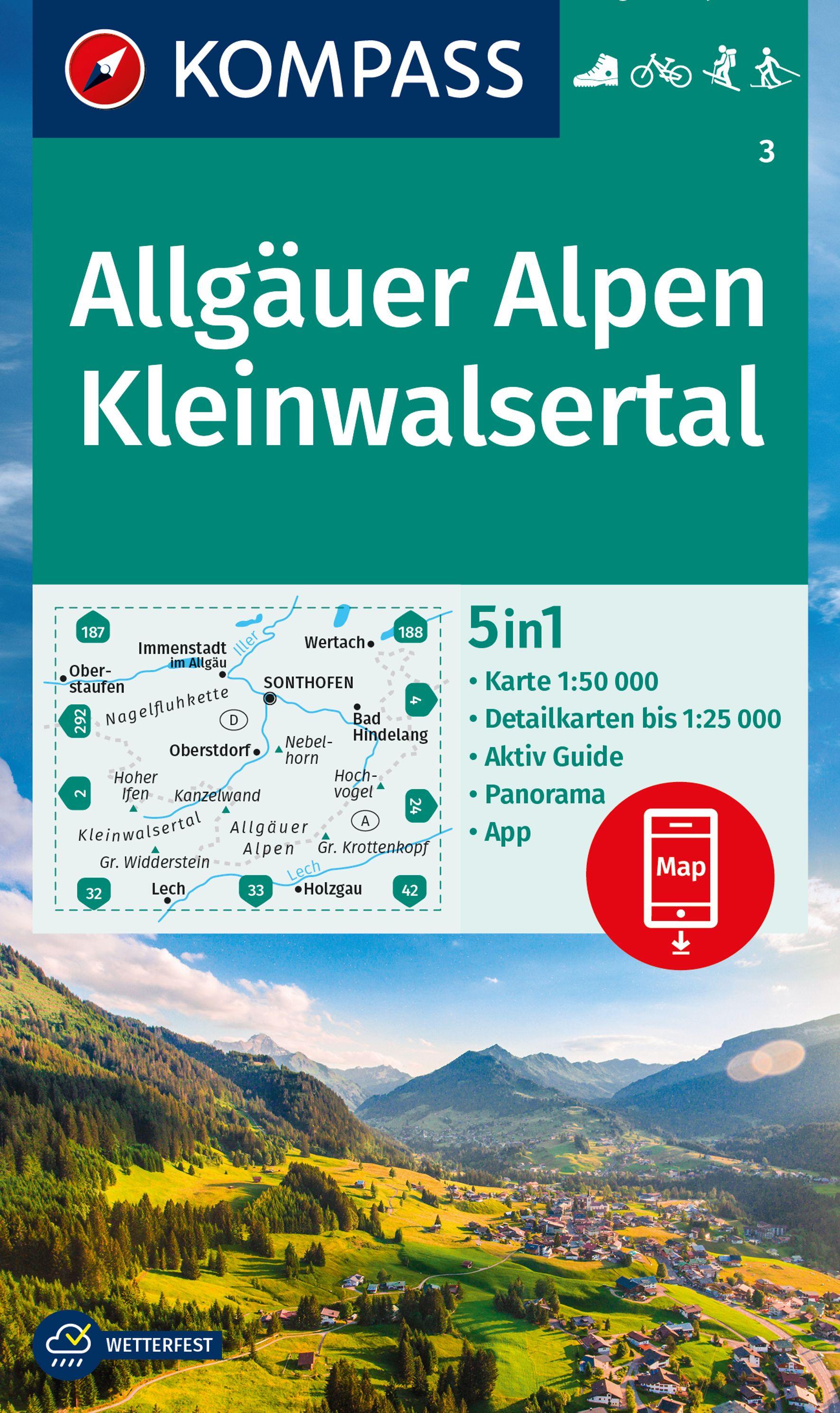 Vorderes Coverbild KOMPASS Wanderkarte 3 Allgäuer Alpen, Kleinwalsertal 1:50.000