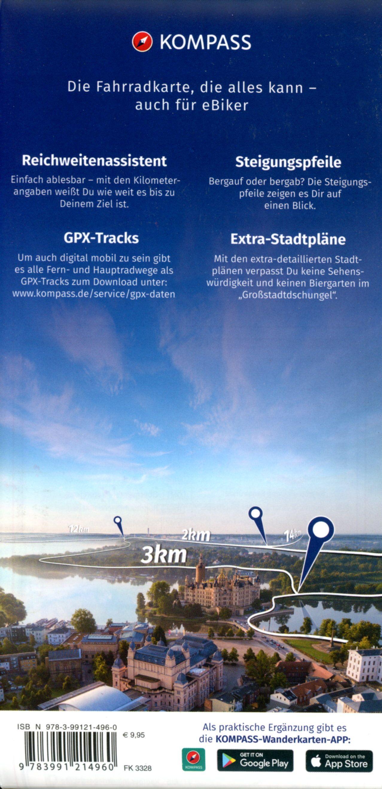 Beispielinhalt (Bild) KOMPASS Fahrradkarte 3328 Nürnberg, Bamberg, Steigerwald 1:70.000