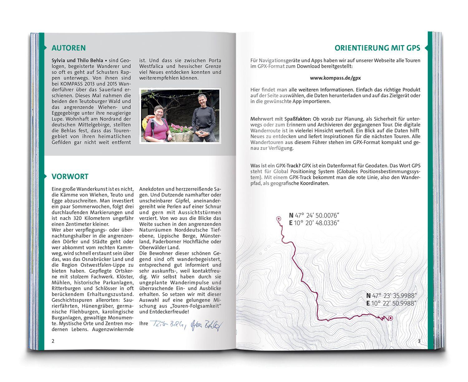 Beispielinhalt (Bild) KOMPASS Wanderführer Naturpark Teutoburger Wald mit Wiehen- und Eggegebirge, 55 Touren mit Extra-Tourenkarte