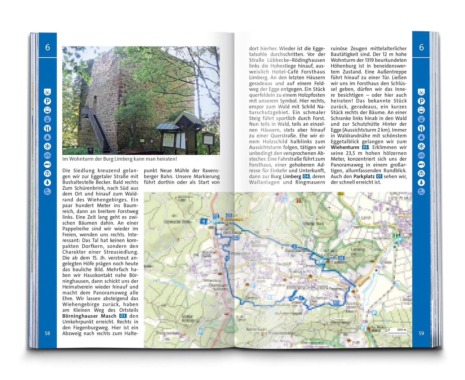Beispielinhalt (Bild) KOMPASS Wanderführer Naturpark Teutoburger Wald mit Wiehen- und Eggegebirge, 55 Touren mit Extra-Tourenkarte