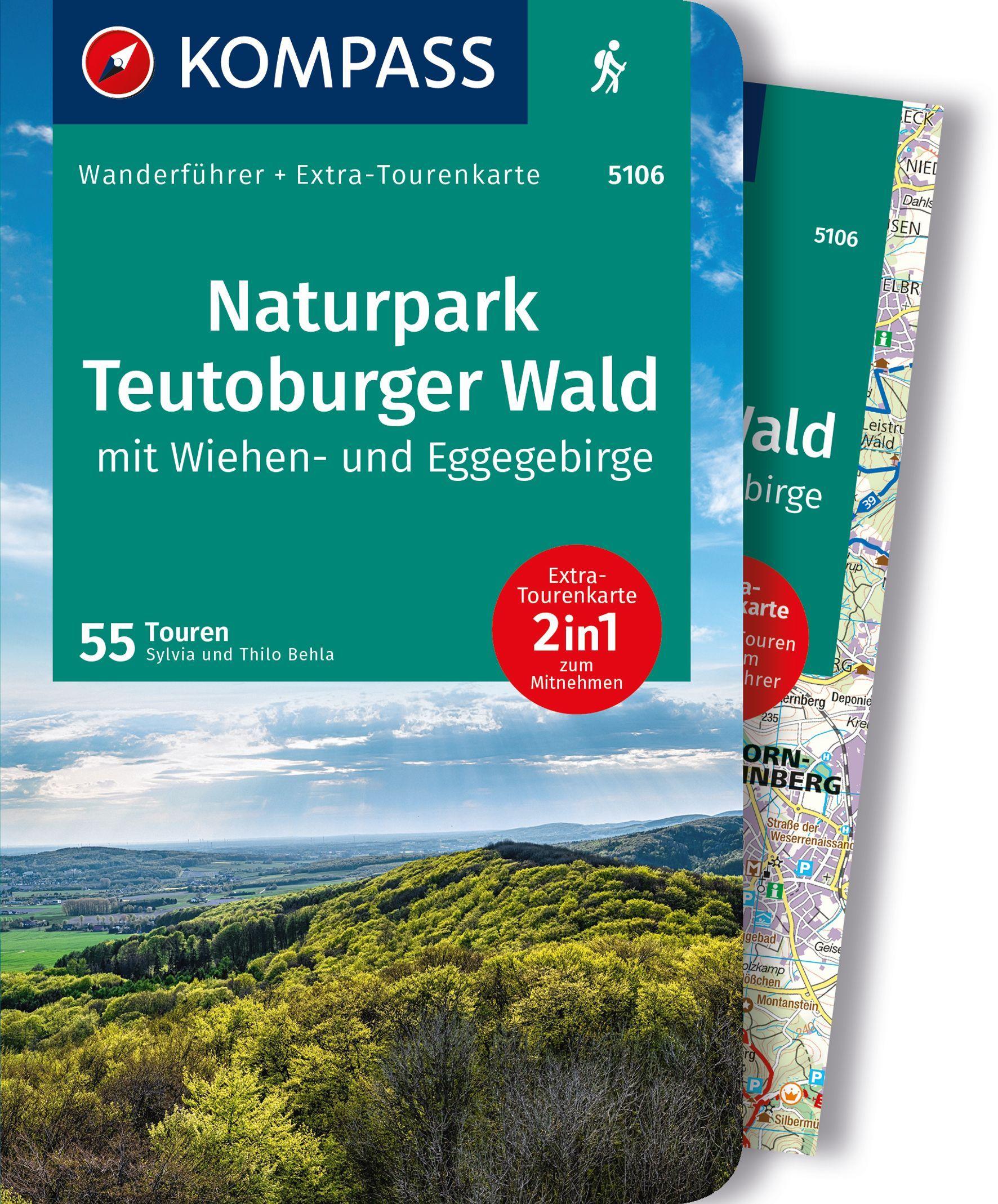 Vorderes Coverbild KOMPASS Wanderführer Naturpark Teutoburger Wald mit Wiehen- und Eggegebirge, 55 Touren mit Extra-Tourenkarte