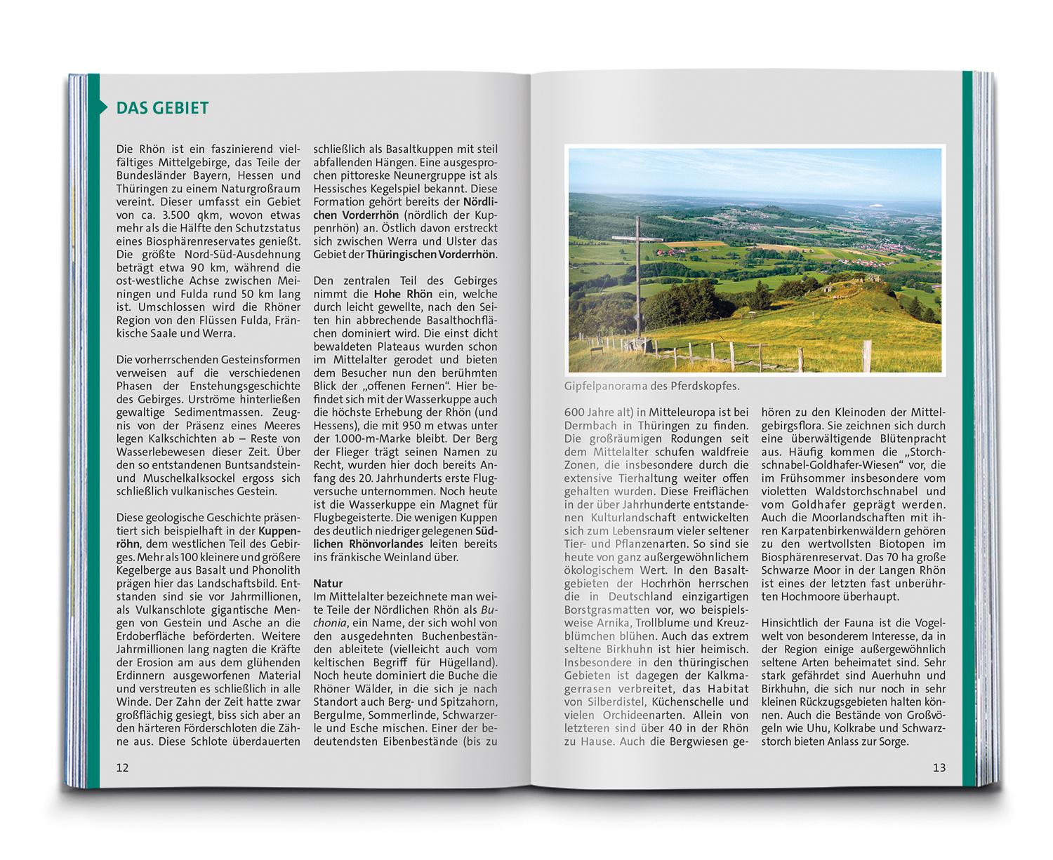 Beispielinhalt (Bild) KOMPASS Wanderführer Rhön, 50 Touren mit Extra-Tourenkarte