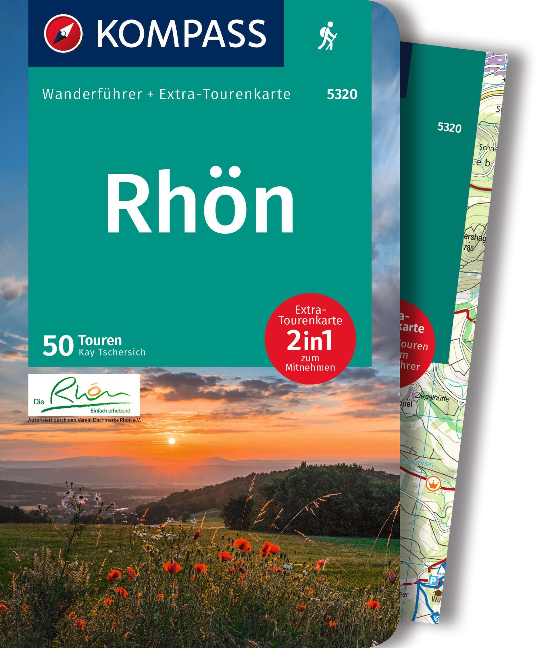 Vorderes Coverbild KOMPASS Wanderführer Rhön, 50 Touren mit Extra-Tourenkarte