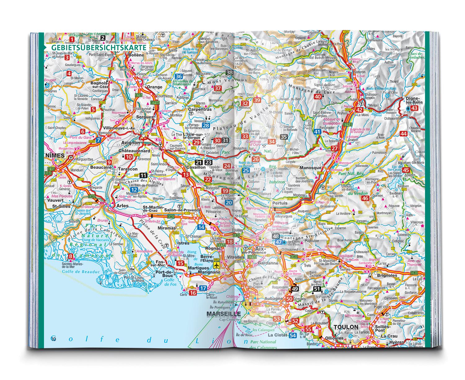 Beispielinhalt (Bild) KOMPASS Wanderführer Provence, 55 Touren mit Extra-Tourenkarte