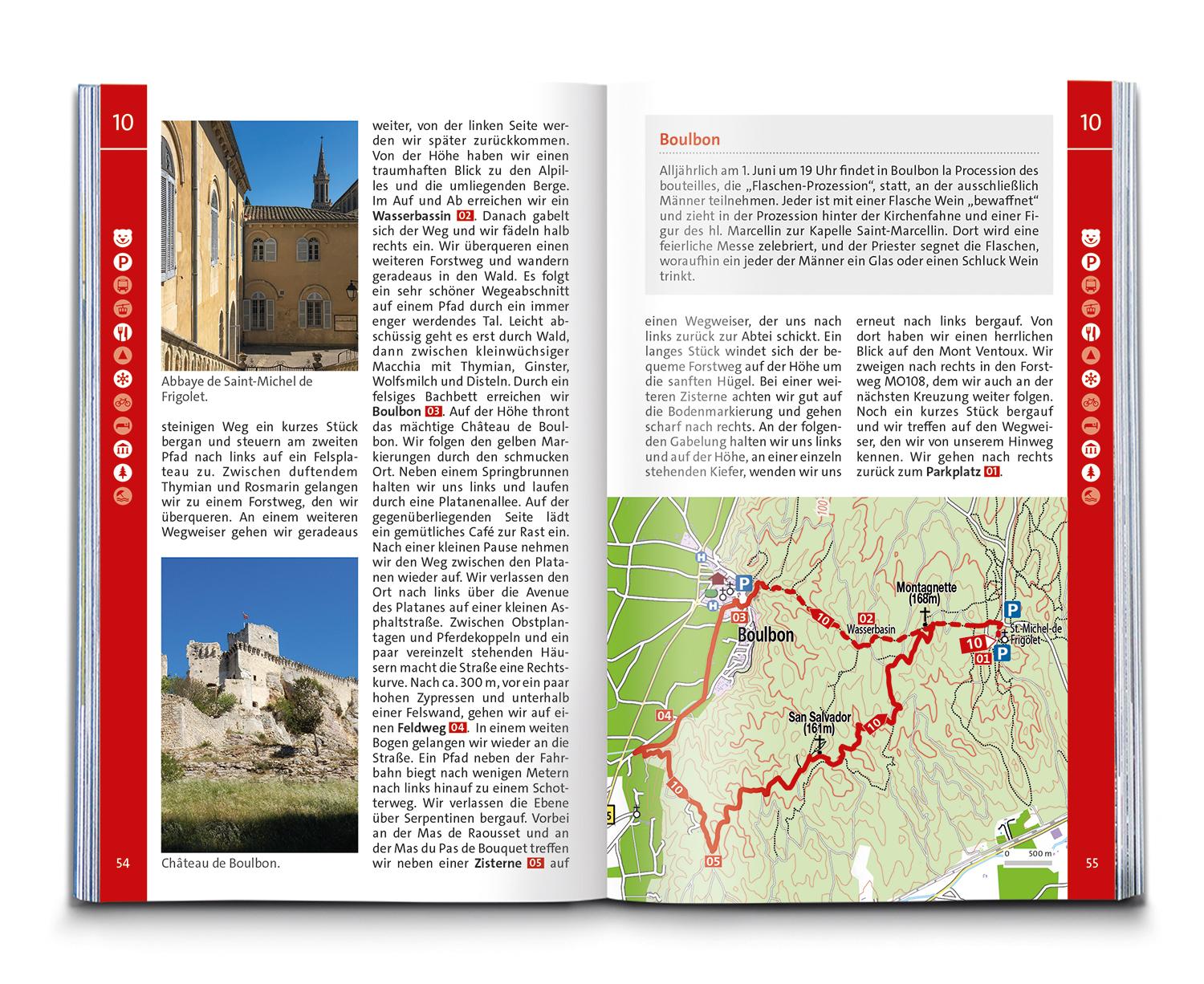 Beispielinhalt (Bild) KOMPASS Wanderführer Provence, 55 Touren mit Extra-Tourenkarte