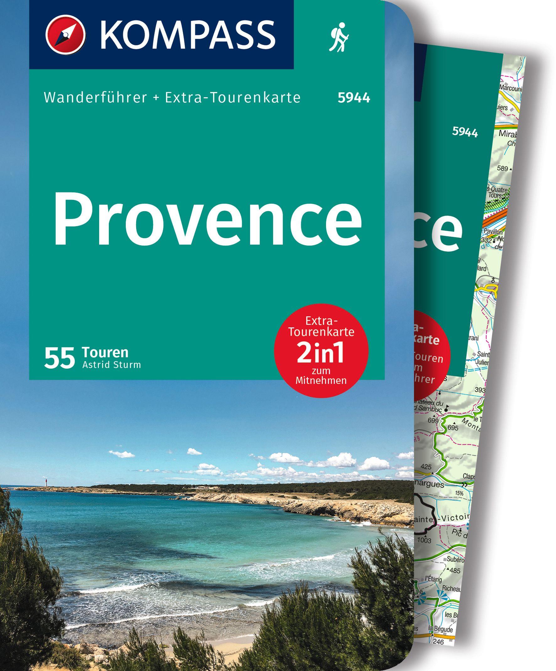 Vorderes Coverbild KOMPASS Wanderführer Provence, 55 Touren mit Extra-Tourenkarte