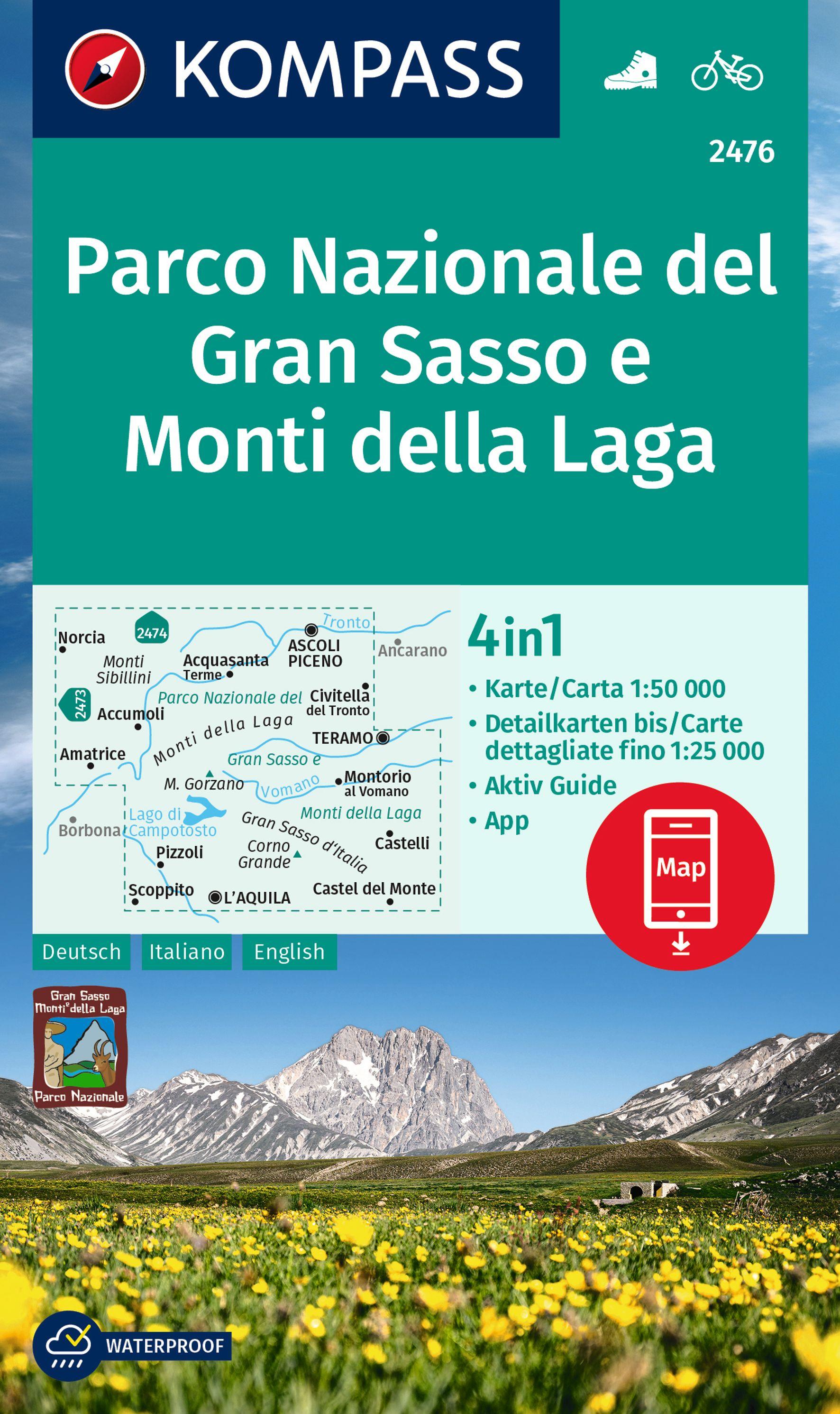 Vorderes Coverbild KOMPASS Wanderkarte 2476 Parco Nazionale del Gran Sasso e Monti della Laga 1:50.000