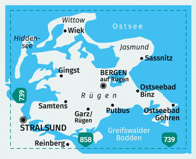 Beispielinhalt (Bild) KOMPASS Wanderkarte 737 Rügen 1:50.000