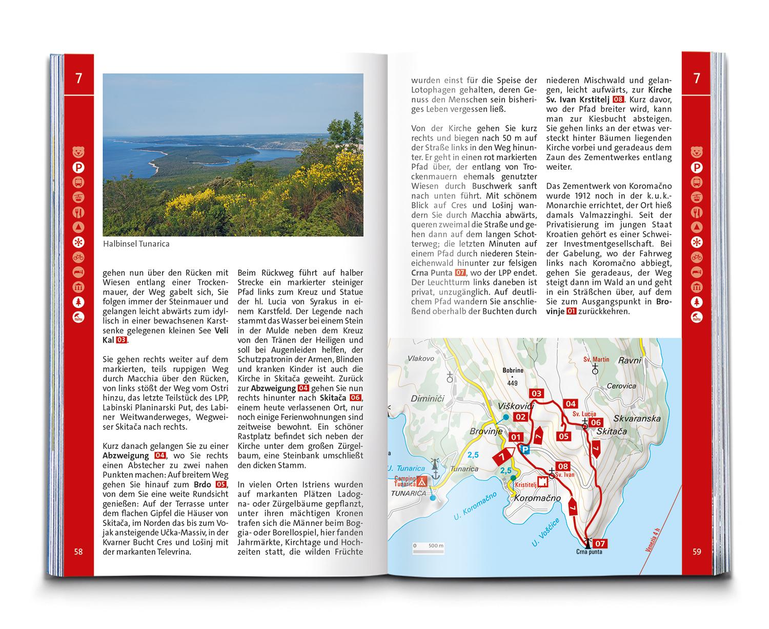 Beispielinhalt (Bild) KOMPASS Wanderführer Istrien mit Kvarner-Bucht, Krk, Rab, Cres und Losinj, 55 Touren mit Extra-Tourenkarte