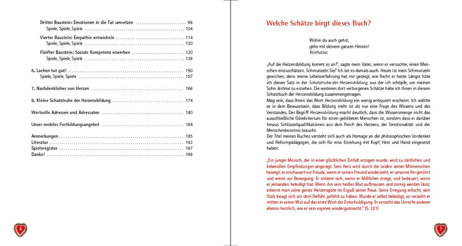 Beispielinhalt (Bild) Das Schatzbuch der Herzensbildung