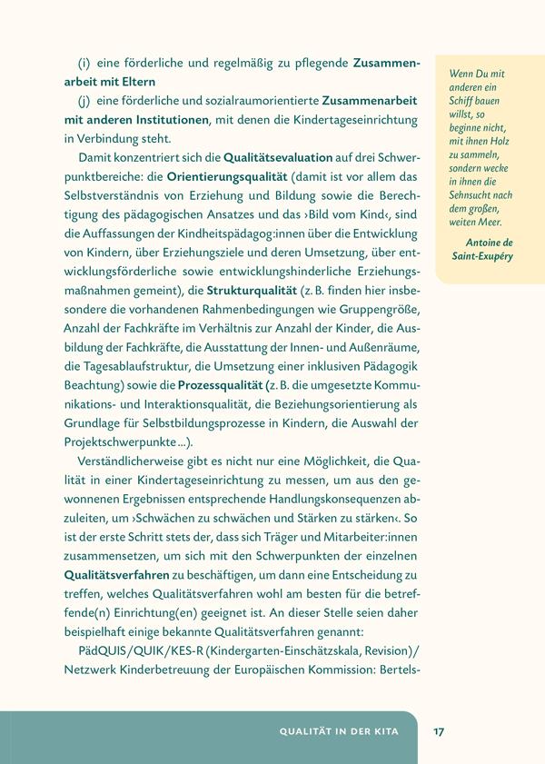 Beispielinhalt (Bild) Elementarpädagogische Grundsätze auf den Punkt gebracht