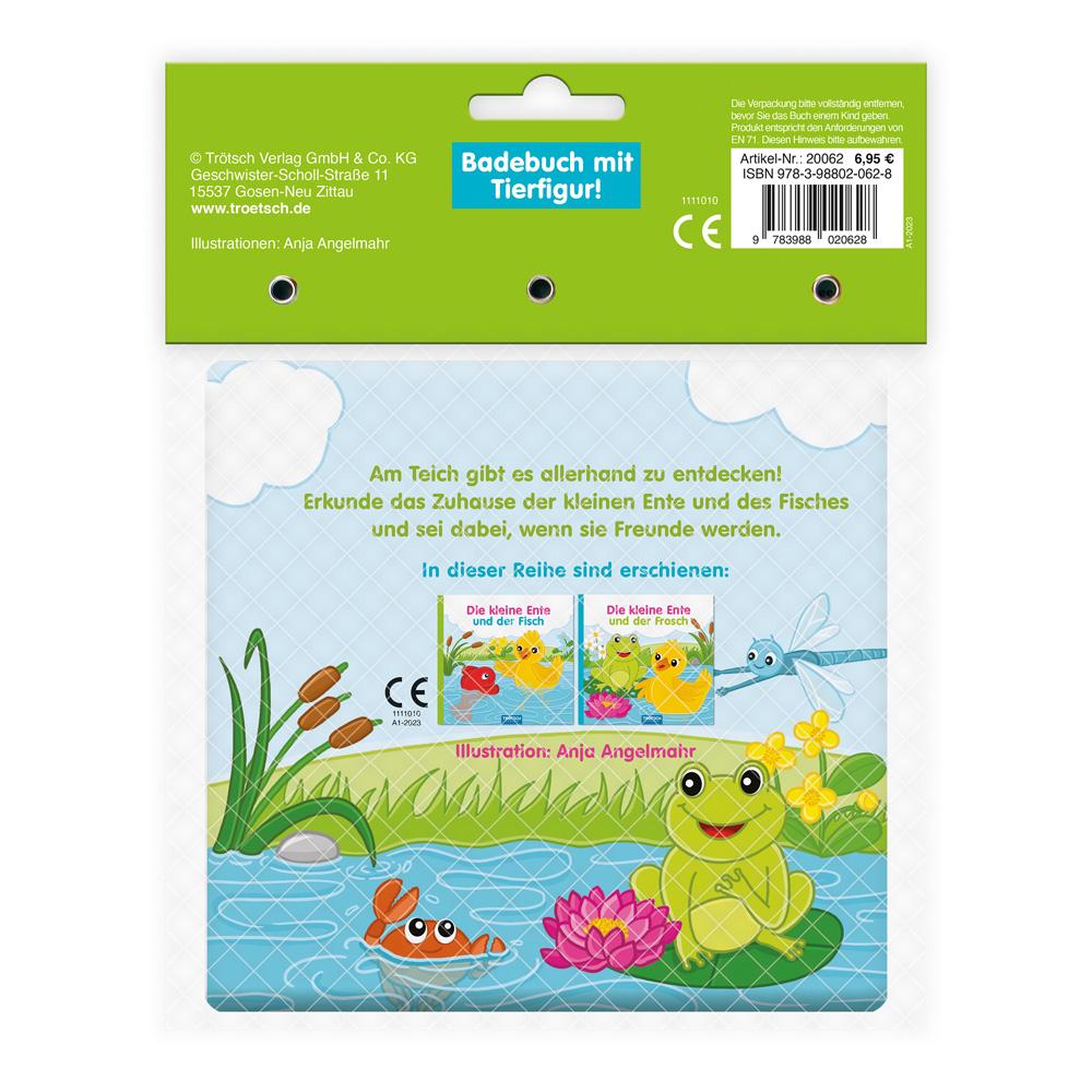 Beispielinhalt (Bild) Trötsch Badebuch mit Tierfigur Die kleine Ente und der Fisch