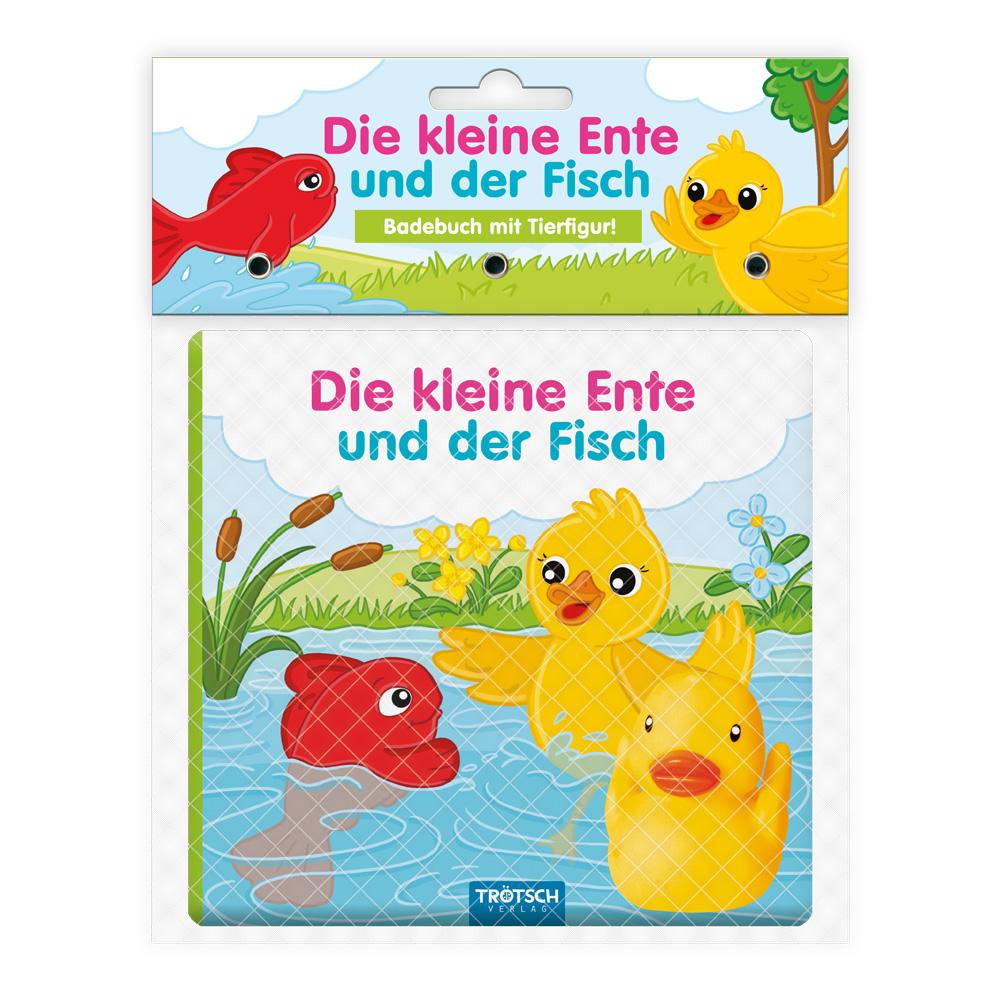 Vorderes Coverbild Trötsch Badebuch mit Tierfigur Die kleine Ente und der Fisch